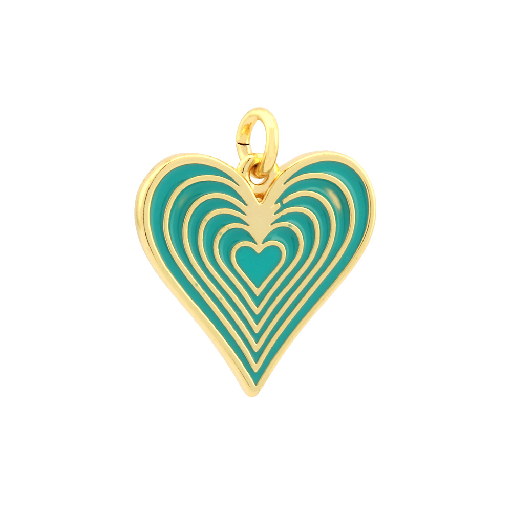 Ig Style Sweet Heart Shape Copper Enamel Plating 18k Gold Plated Jewelry Accessories display picture 10