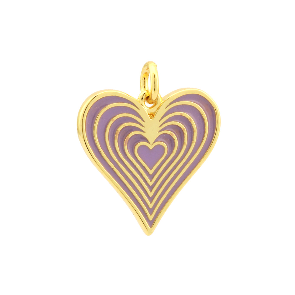 Ig Style Sweet Heart Shape Copper Enamel Plating 18k Gold Plated Jewelry Accessories display picture 7