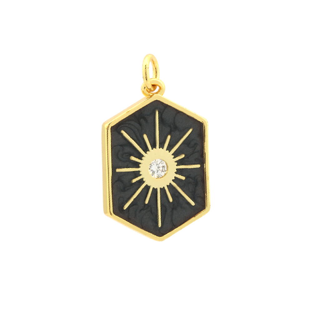 Elegant Commute Hexagram Hexagon Copper Enamel Plating Inlay Zircon 18k Gold Plated Charms Jewelry Accessories display picture 4