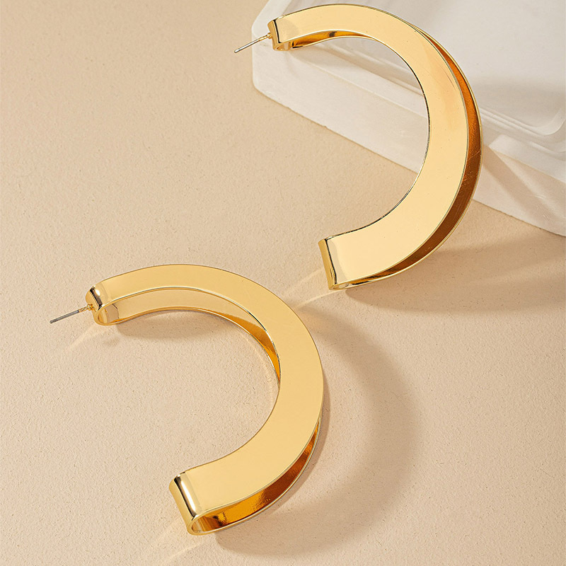 1 Pair Exaggerated C Shape Plating Metal Drop Earrings display picture 6