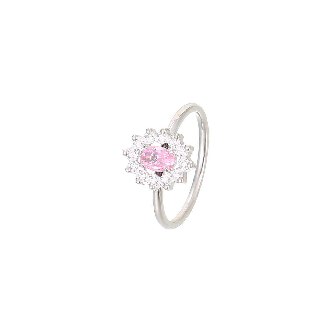 Wholesale Ig Style Shiny Flower Stainless Steel Plating Inlay White Gold Plated Gold Plated Zircon Rings display picture 7