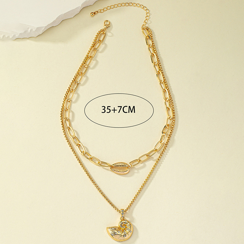 Beach Conch Rhinestones Alloy Wholesale Double Layer Necklaces display picture 4