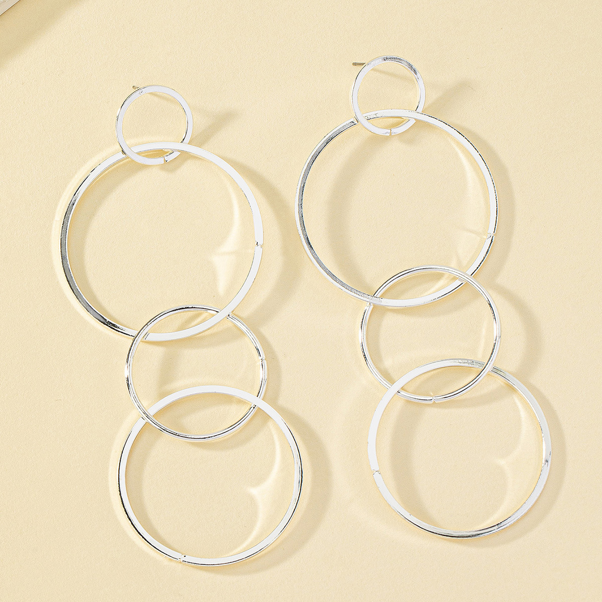 1 Pair Ig Style Simple Style Circle Plating Metal Drop Earrings display picture 6