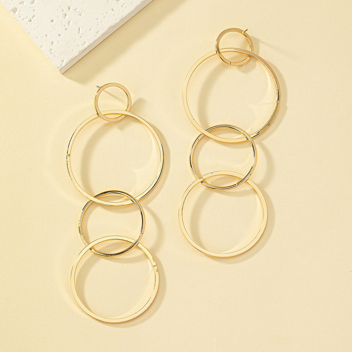 1 Pair Ig Style Simple Style Circle Plating Metal Drop Earrings display picture 9