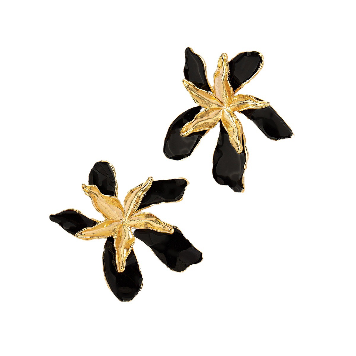 1 Paar Einfacher Stil Klassischer Stil Blume Überzug Metall Vergoldet Ohrstecker display picture 1