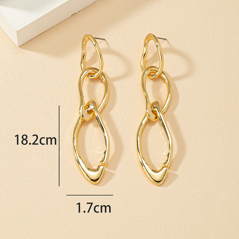 Wholesale Jewelry Simple Style Asymmetrical Metal Plating Drop Earrings display picture 5