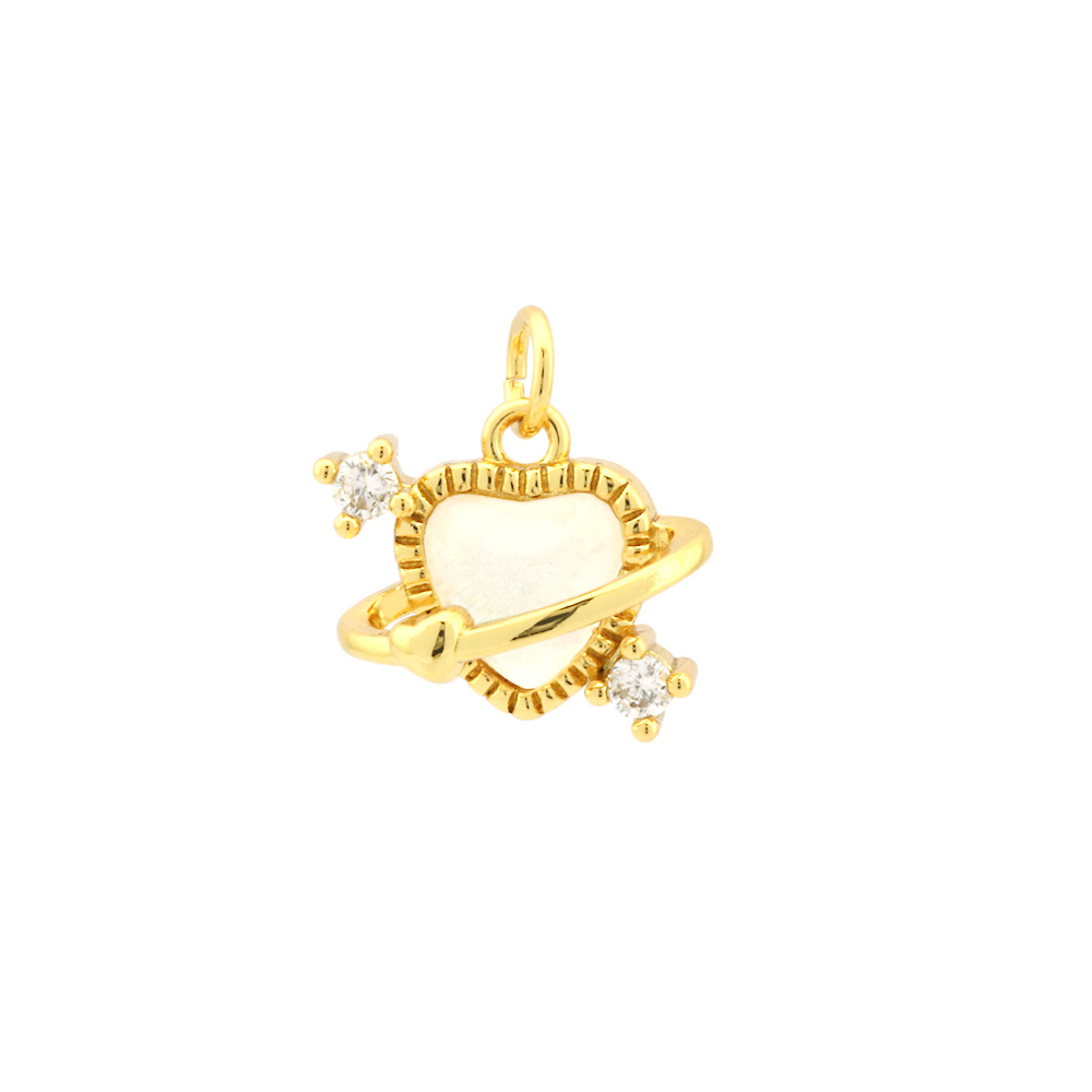 Modern Style Heart Shape Fish Copper Plating Inlay Crystal Zircon 14k Gold Plated Charms Jewelry Accessories display picture 10