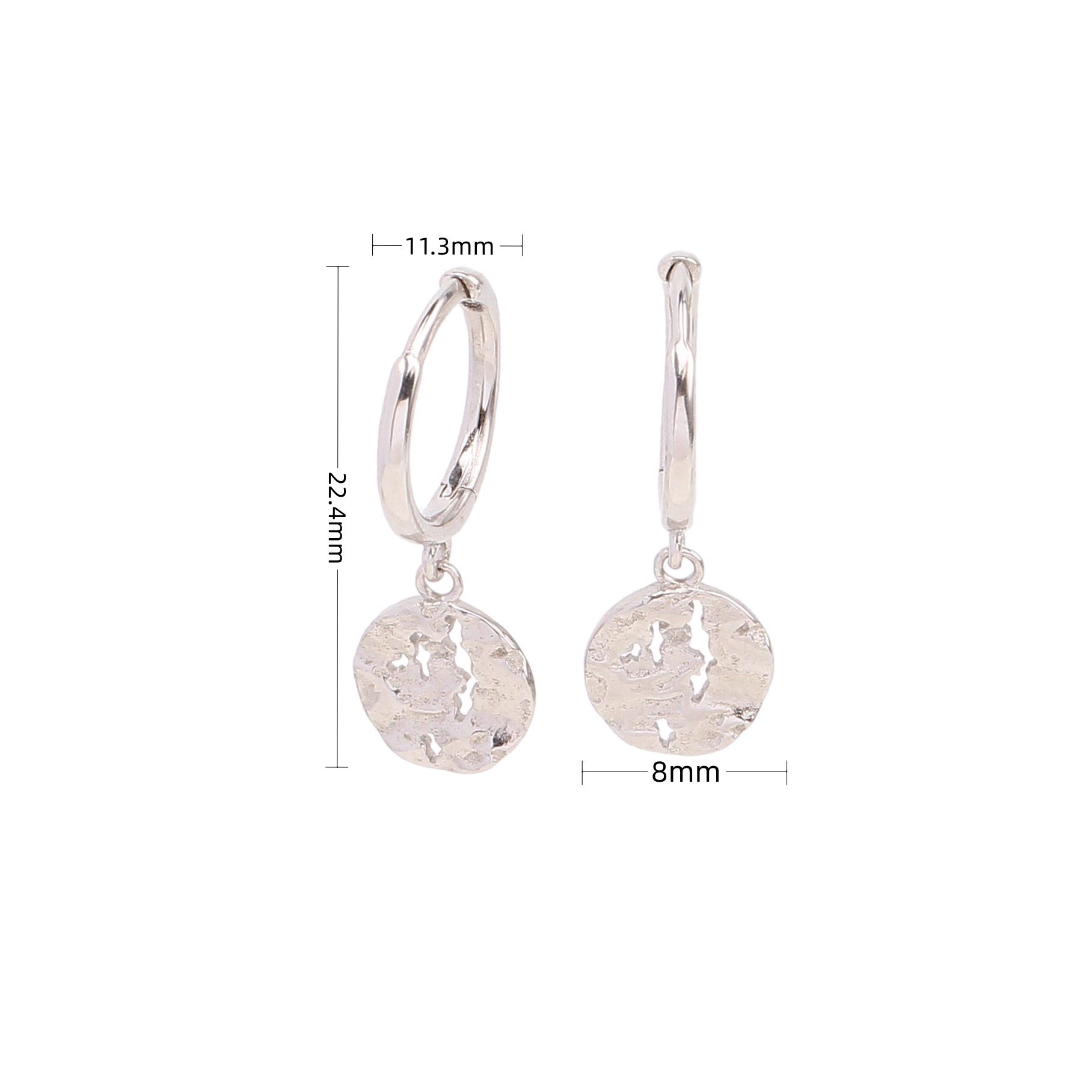 1 Pair Modern Style Solid Color Plating Pleated Sterling Silver Gold Plated Earrings display picture 4