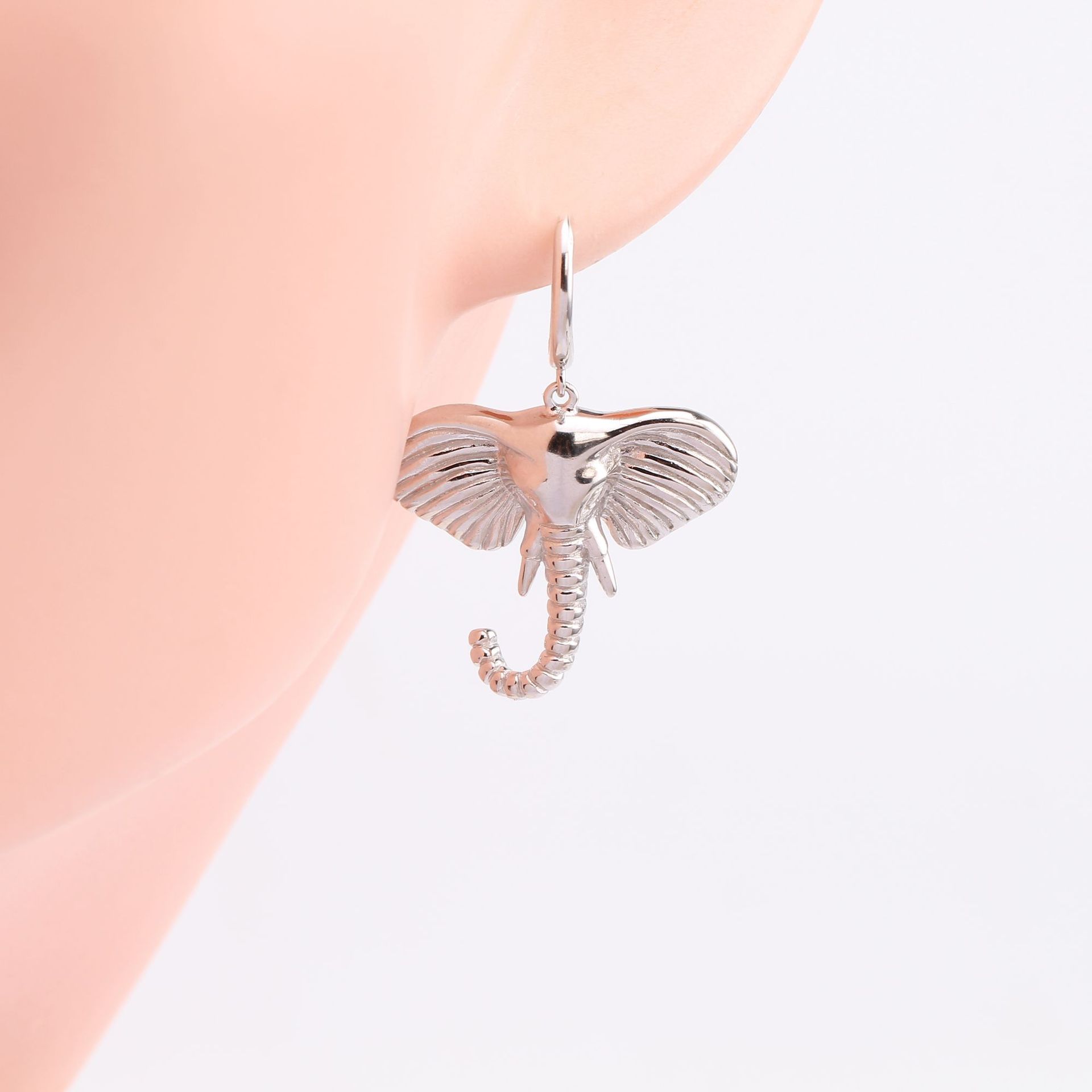 1 Pair Simple Style Solid Color Plating Sterling Silver Gold Plated Drop Earrings display picture 3
