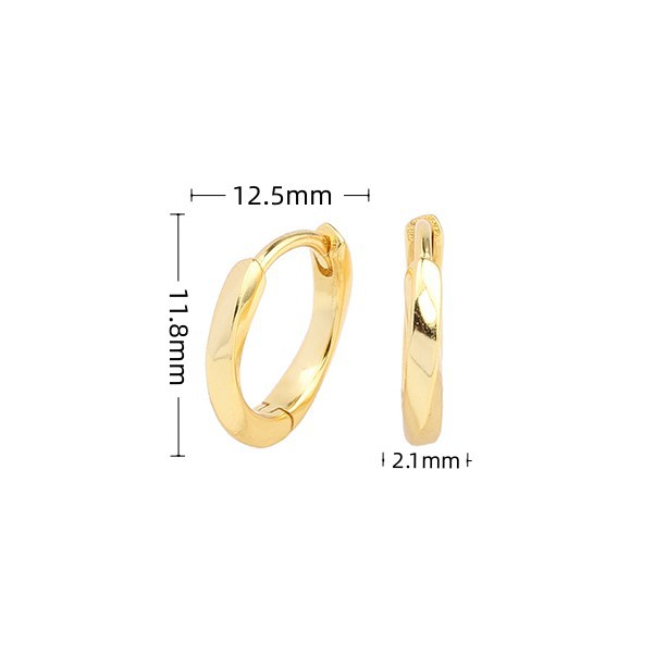 1 Pair Simple Style Solid Color Plating Sterling Silver Gold Plated Earrings display picture 2