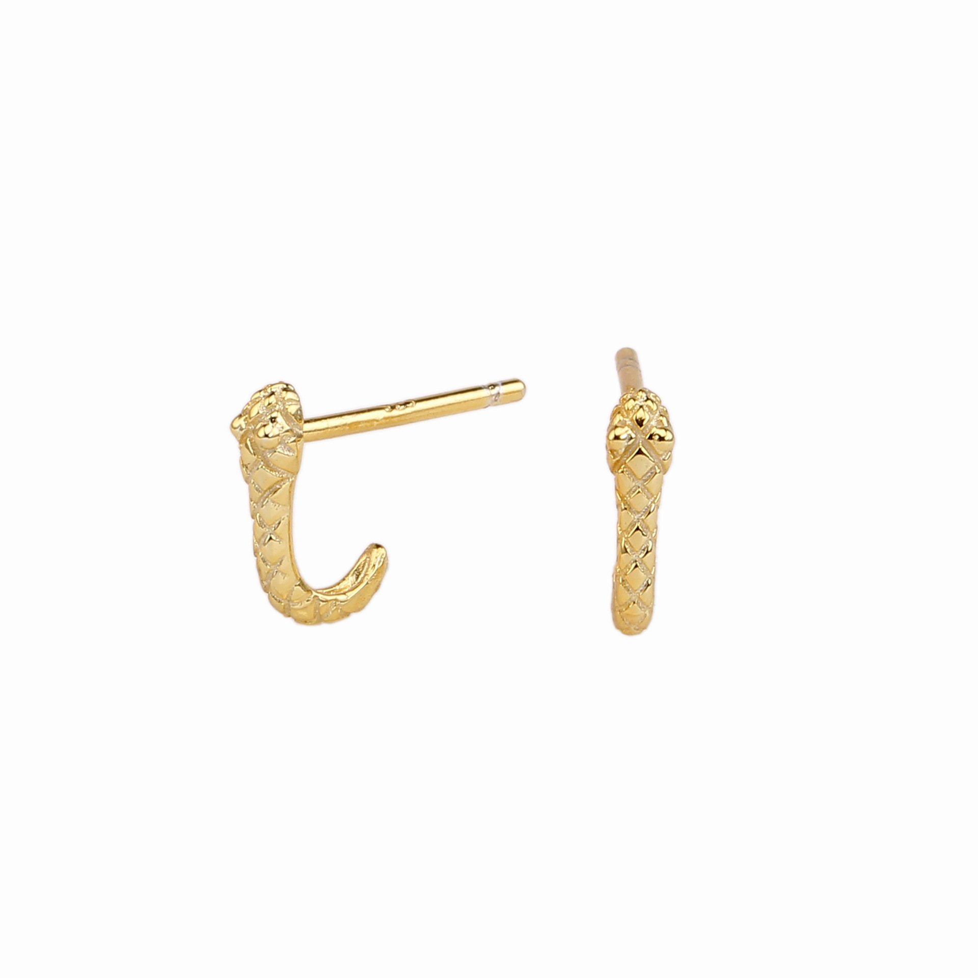 1 Pair Simple Style Snake Plating Sterling Silver Gold Plated Ear Studs display picture 1