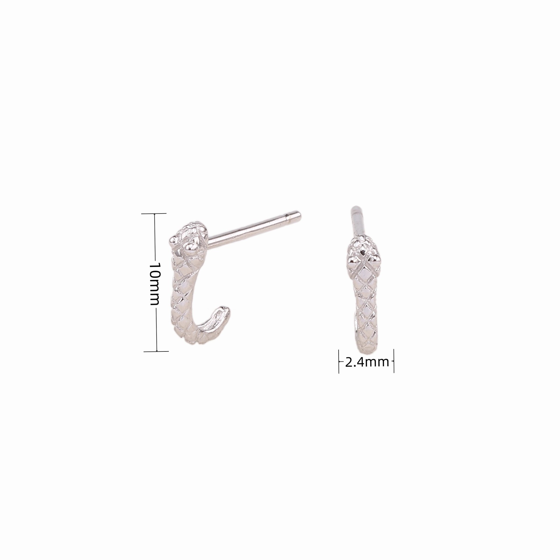 1 Pair Simple Style Snake Plating Sterling Silver Gold Plated Ear Studs display picture 4