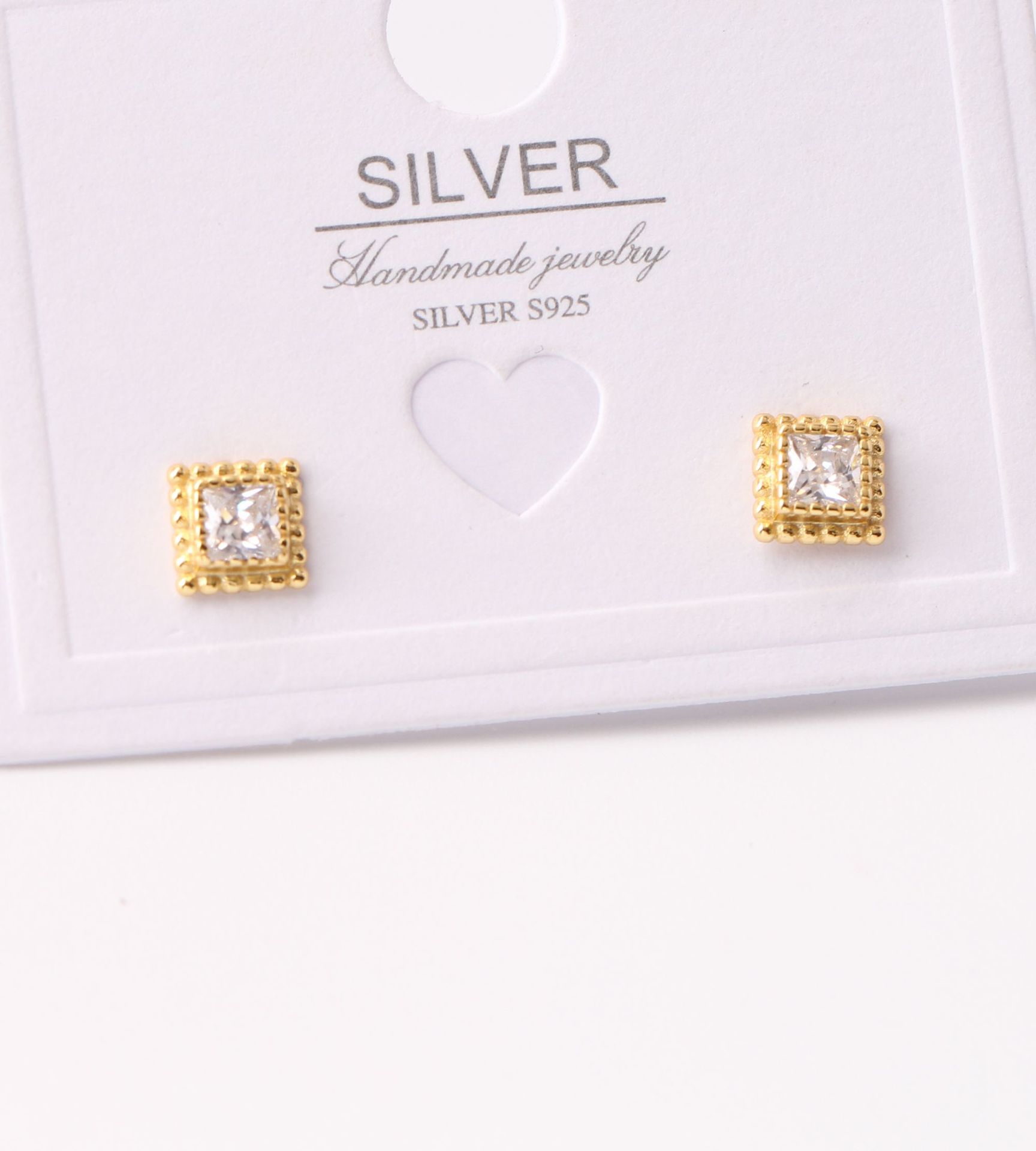 1 Pair Simple Style Square Plating Inlay Sterling Silver Zircon White Gold Plated Ear Studs display picture 6