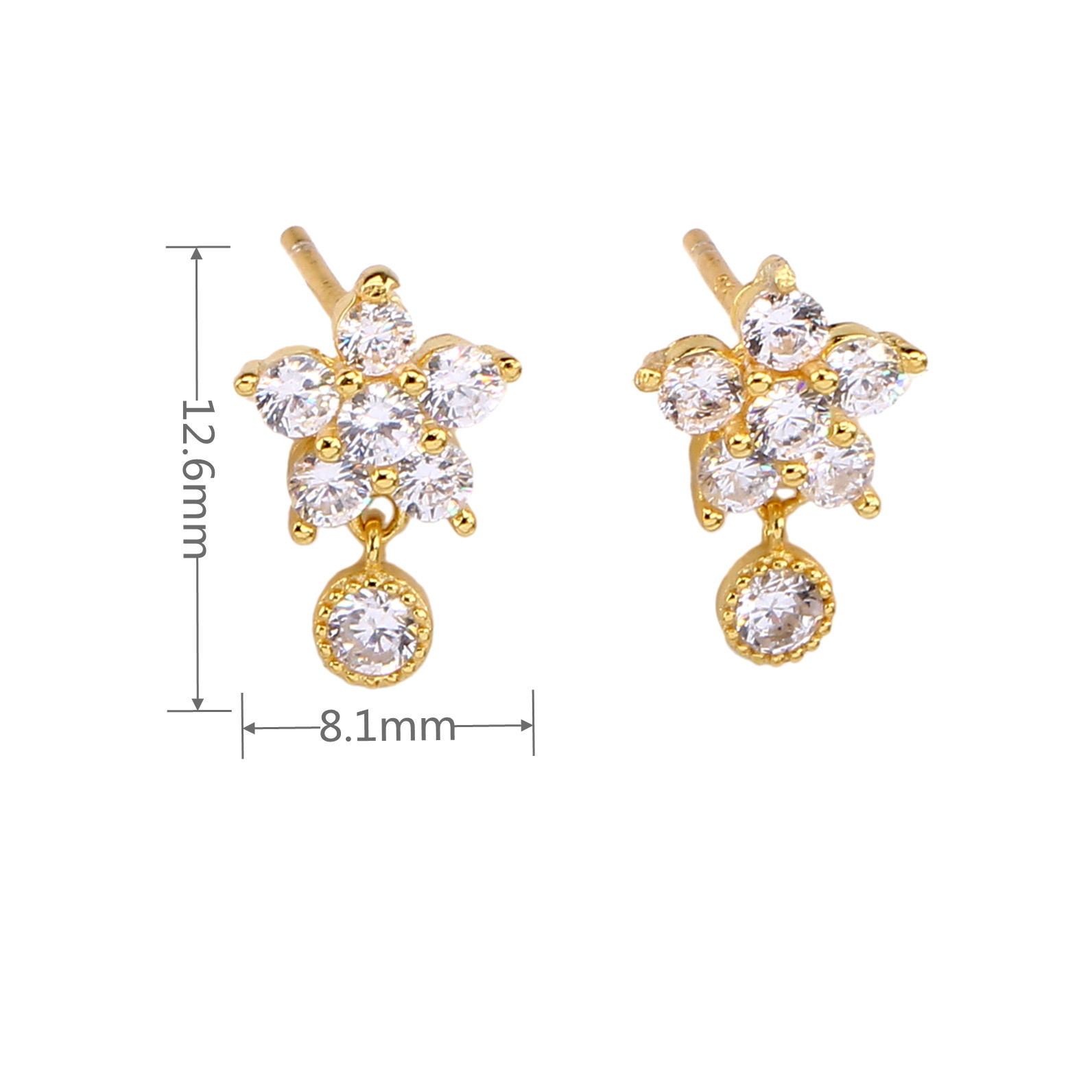 1 Pair Simple Style Star Inlay Sterling Silver Zircon Ear Studs display picture 1