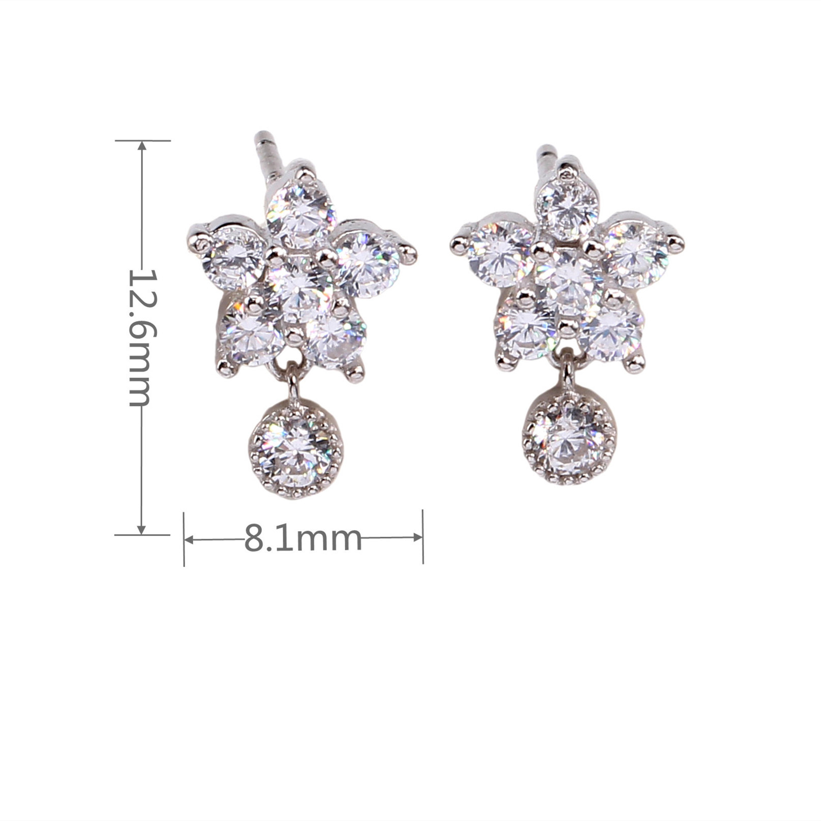 1 Pair Simple Style Star Inlay Sterling Silver Zircon Ear Studs display picture 3