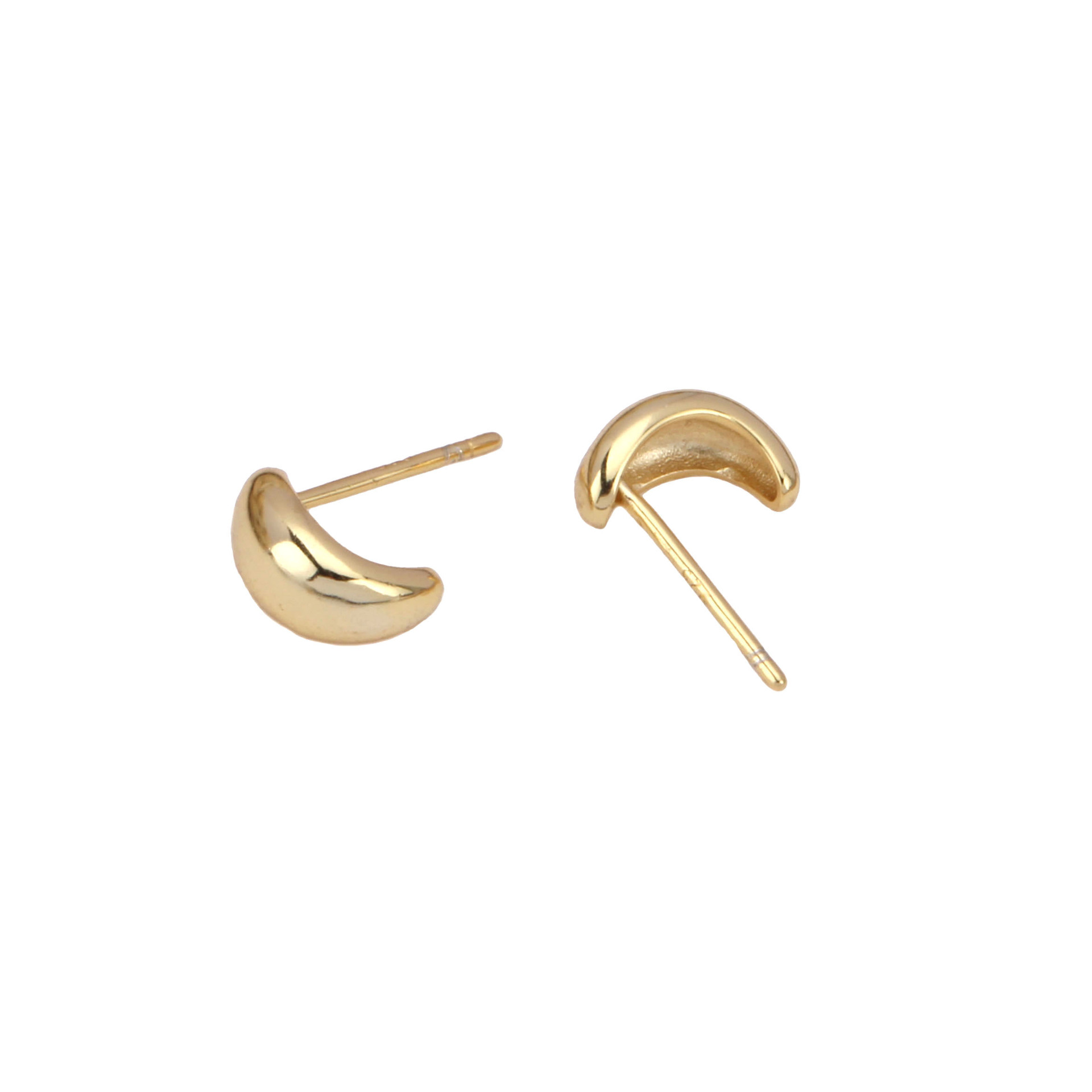 1 Pair Simple Style Solid Color Plating Sterling Silver Gold Plated Ear Studs display picture 5