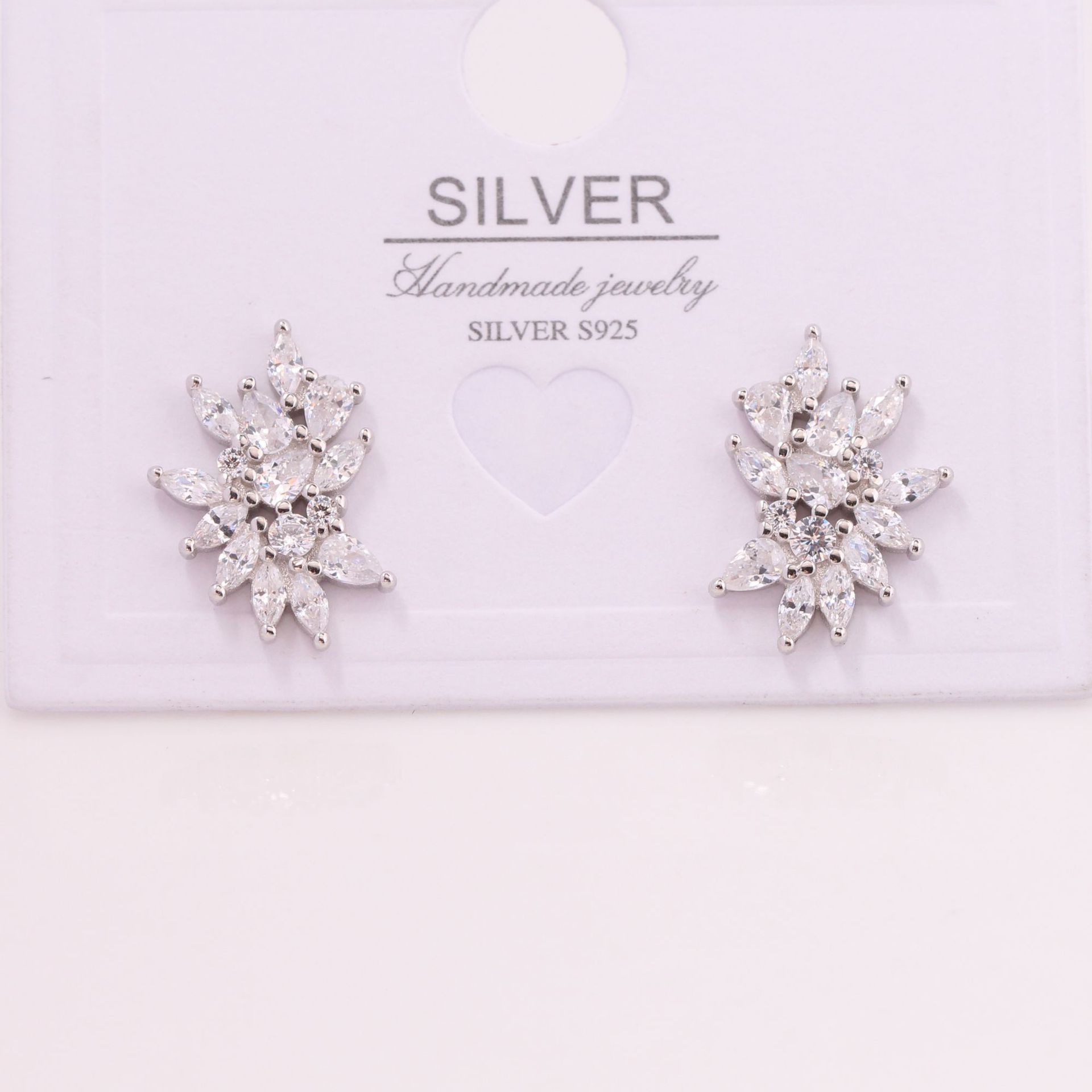1 Pair Simple Style Flower Inlay Sterling Silver Zircon Ear Studs display picture 4