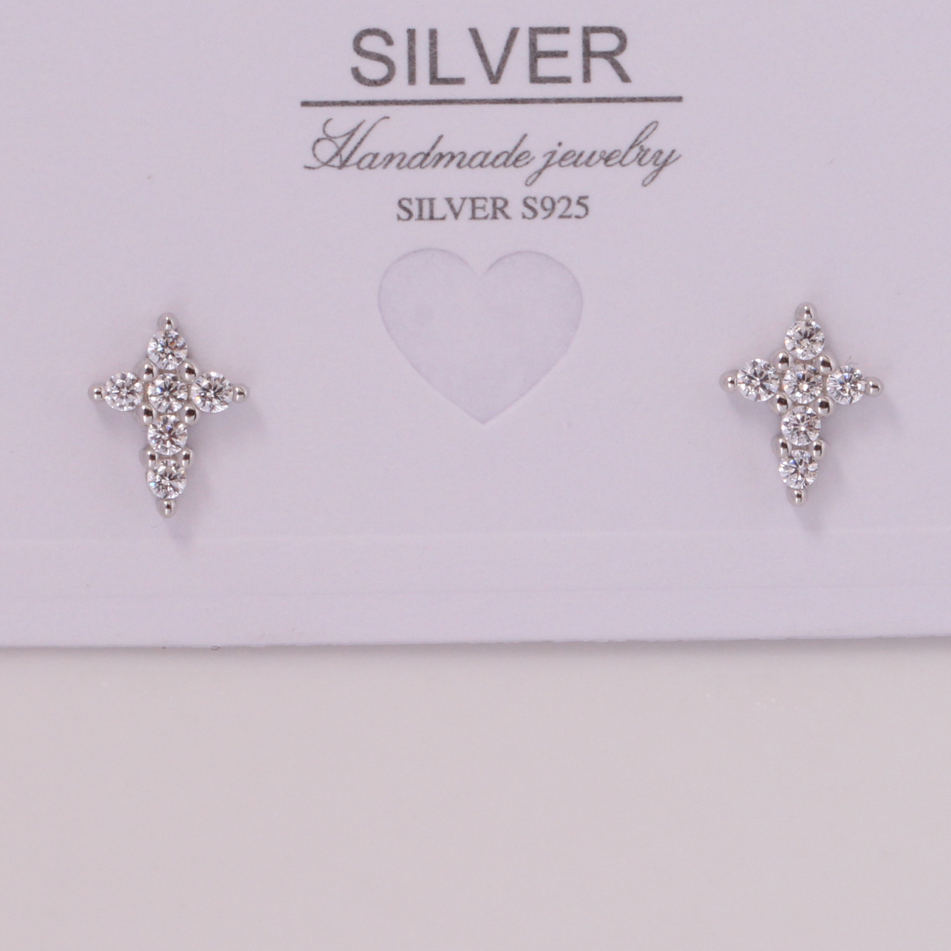 1 Pair Simple Style Classic Style Solid Color Inlay Sterling Silver Zircon Ear Studs display picture 6