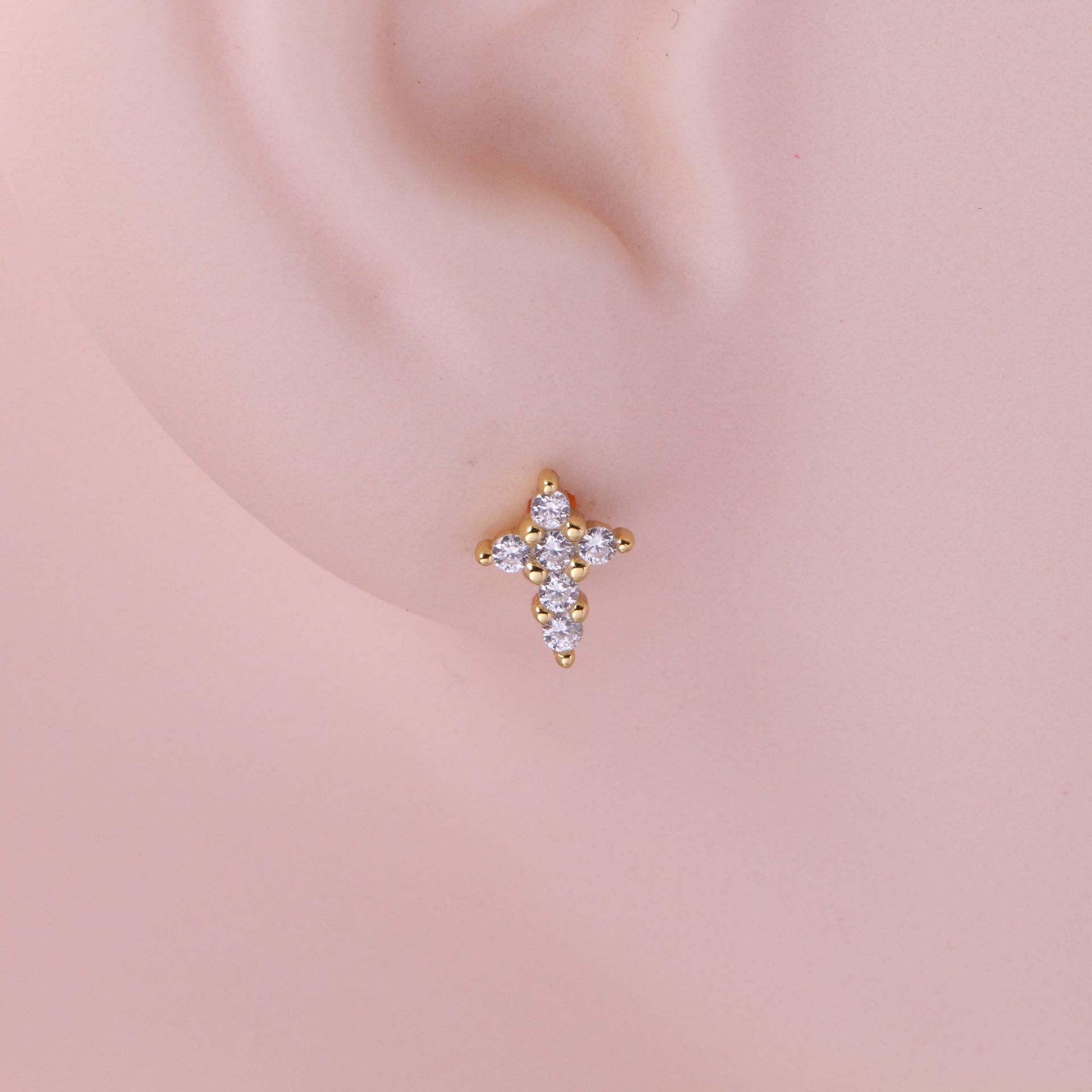 1 Pair Simple Style Classic Style Solid Color Inlay Sterling Silver Zircon Ear Studs display picture 8