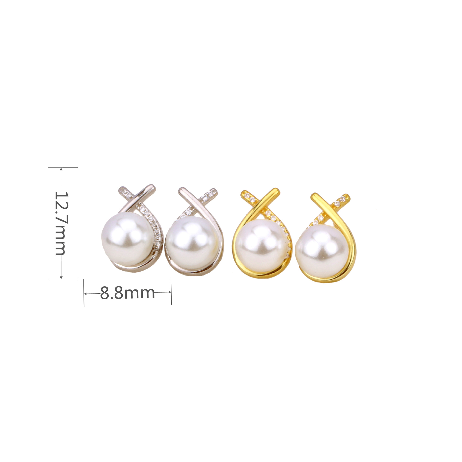 1 Pair Lady Water Droplets Plating Inlay Sterling Silver Artificial Gemstones Artificial Pearls Ear Studs display picture 2