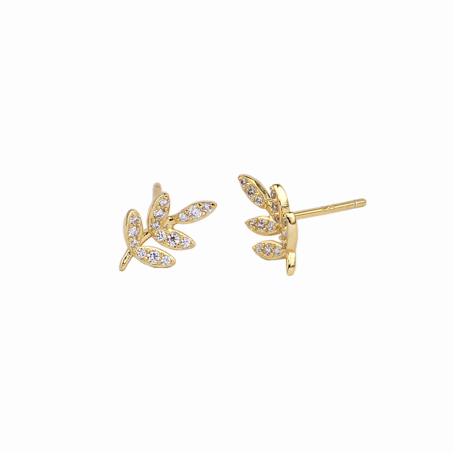 1 Pair Simple Style Flower Inlay Sterling Silver Zircon Ear Studs display picture 1