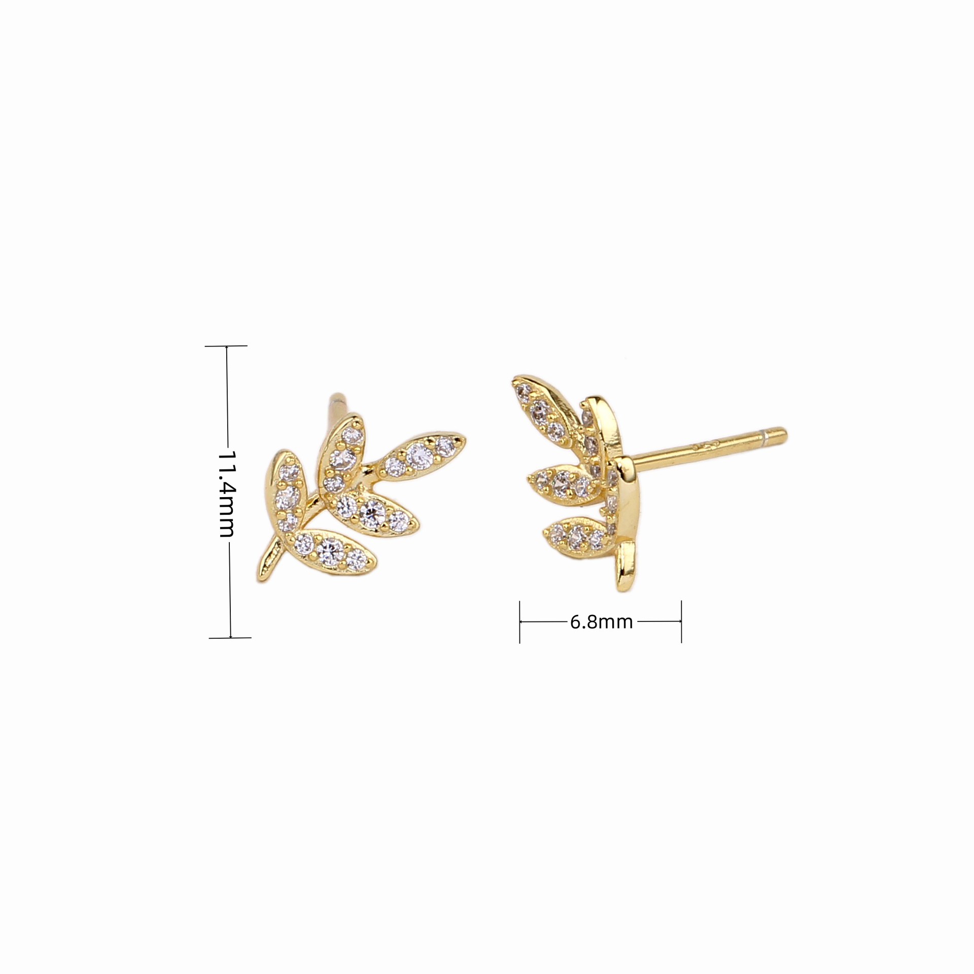 1 Paire Style Simple Fleur Incruster Argent Sterling Zircon Boucles D'oreilles display picture 2