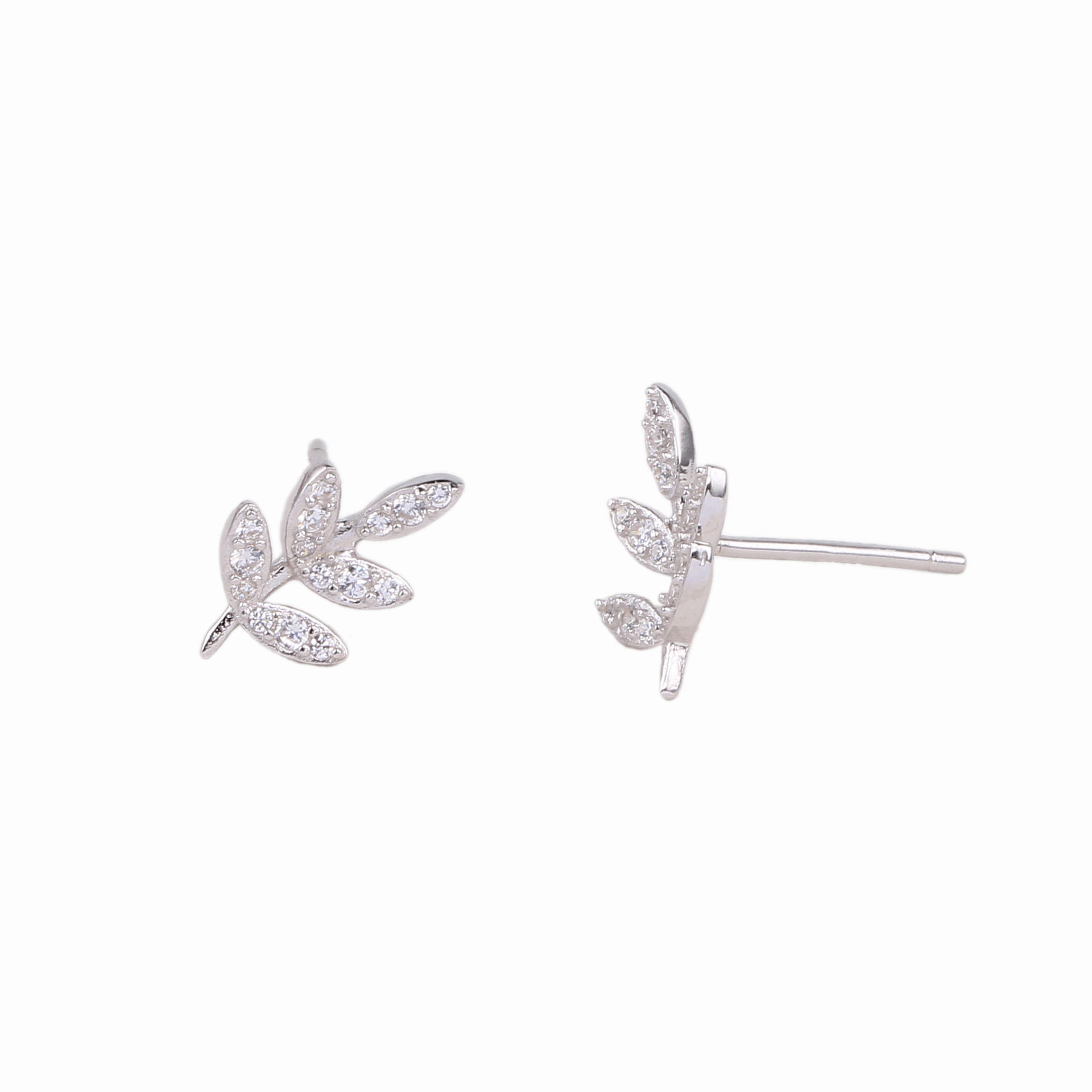 1 Paire Style Simple Fleur Incruster Argent Sterling Zircon Boucles D'oreilles display picture 3
