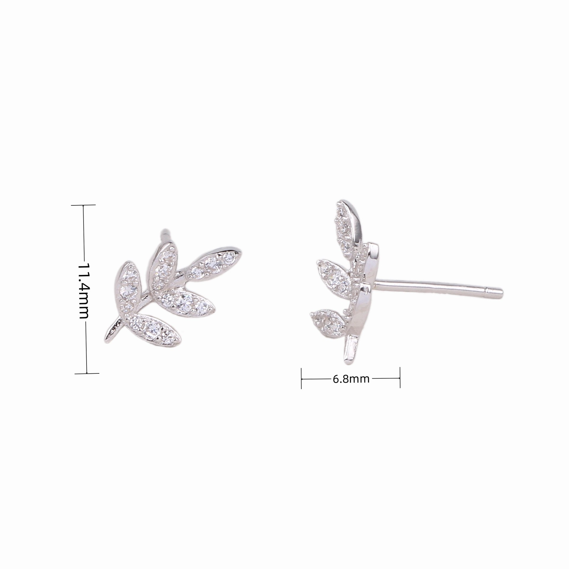 1 Paire Style Simple Fleur Incruster Argent Sterling Zircon Boucles D'oreilles display picture 4