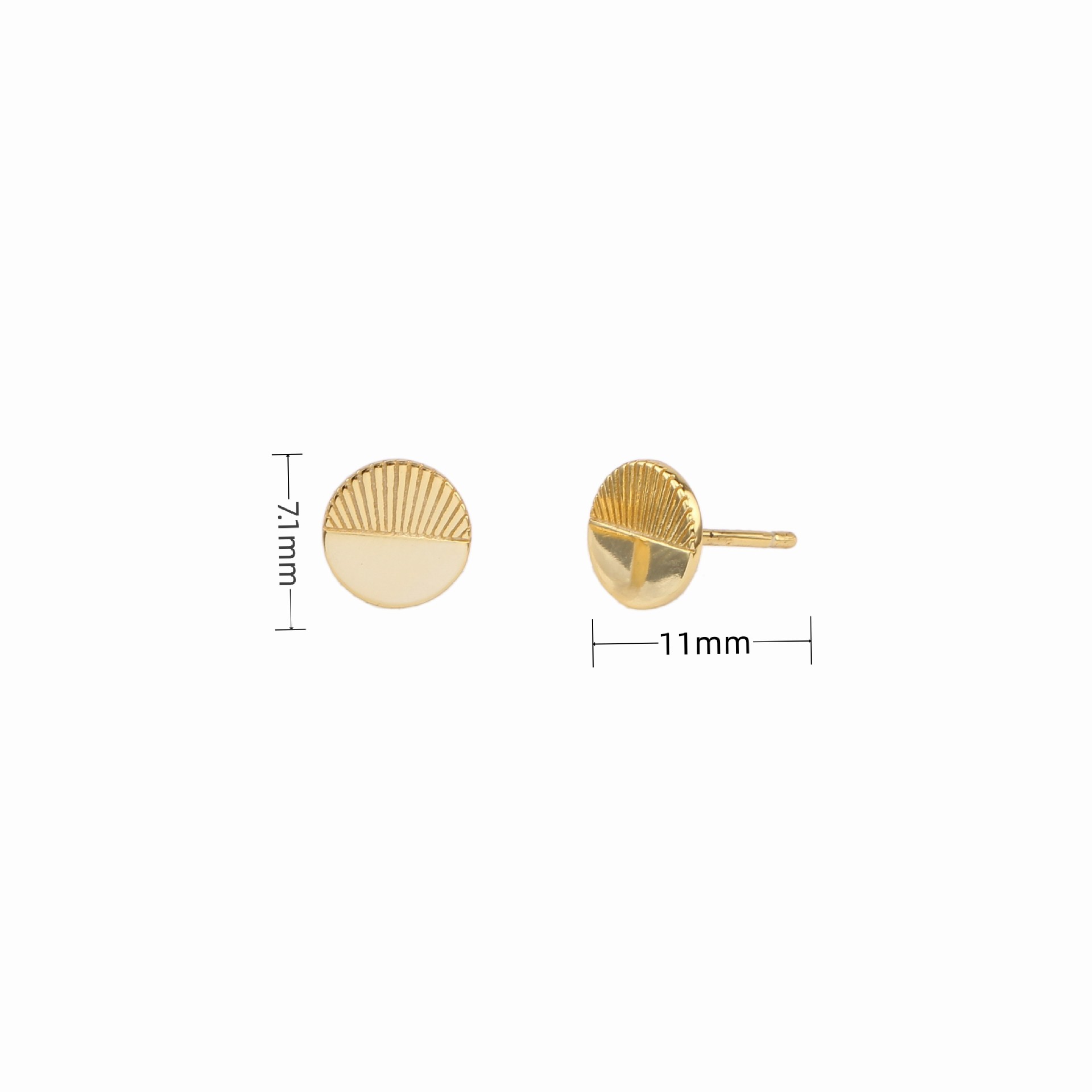 1 Pair Simple Style Round Plating Sterling Silver Ear Studs display picture 4