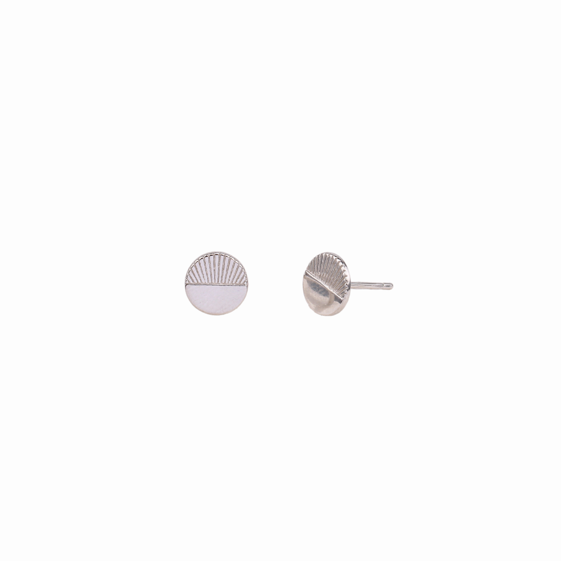 1 Pair Simple Style Round Plating Sterling Silver Ear Studs display picture 5