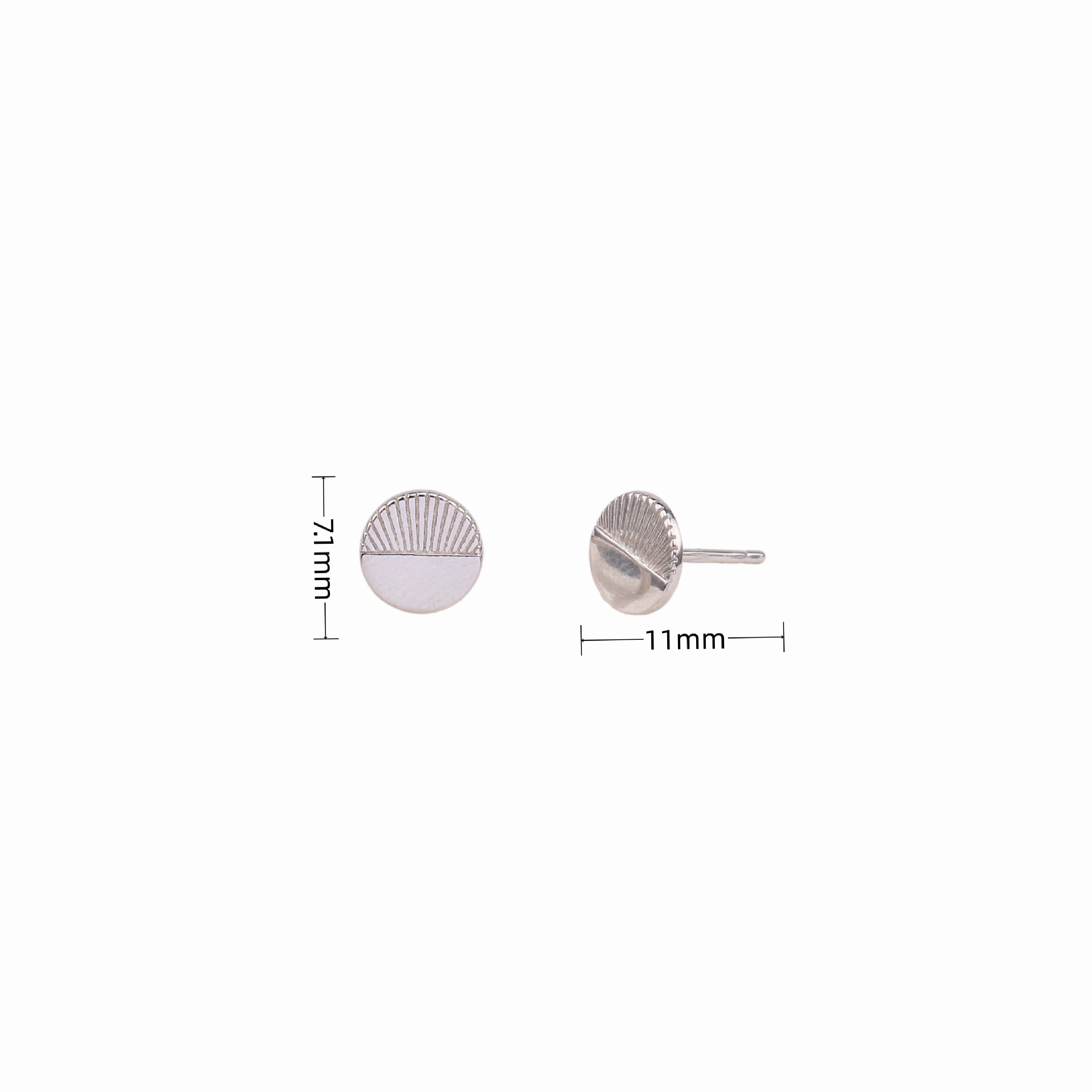 1 Pair Simple Style Round Plating Sterling Silver Ear Studs display picture 6