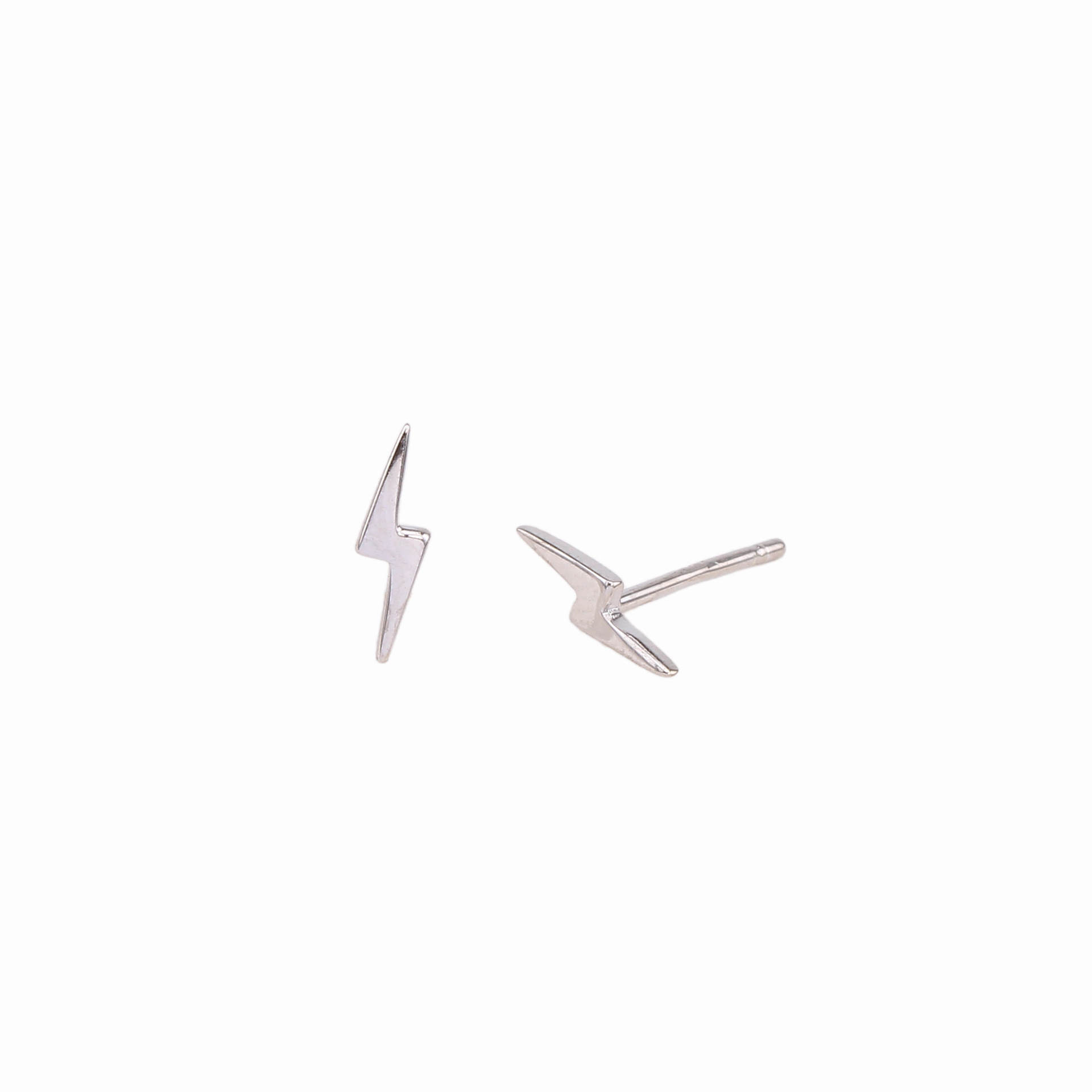 1 Pair Simple Style Lightning Irregular Plating Sterling Silver Ear Studs display picture 5