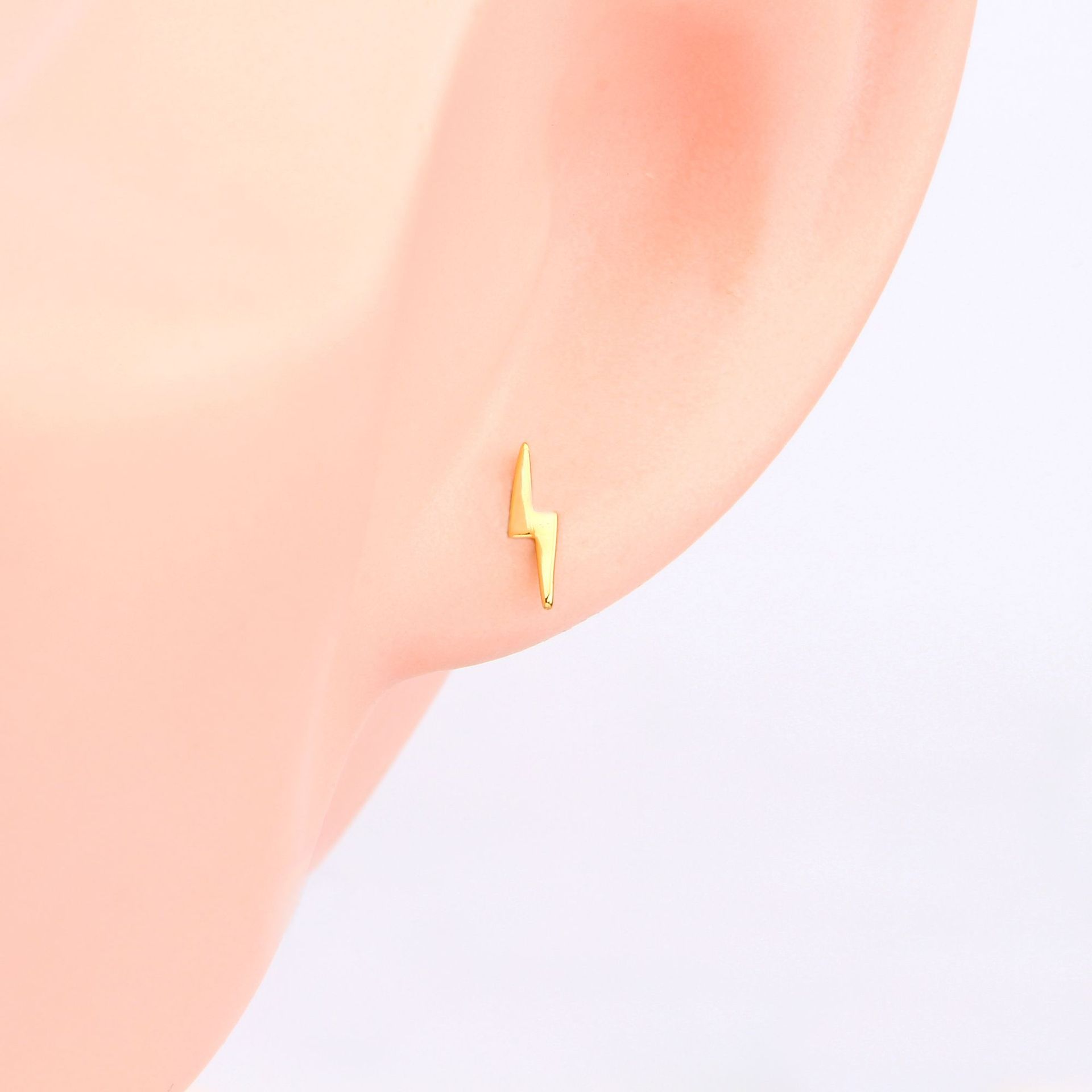 1 Pair Simple Style Lightning Irregular Plating Sterling Silver Ear Studs display picture 7