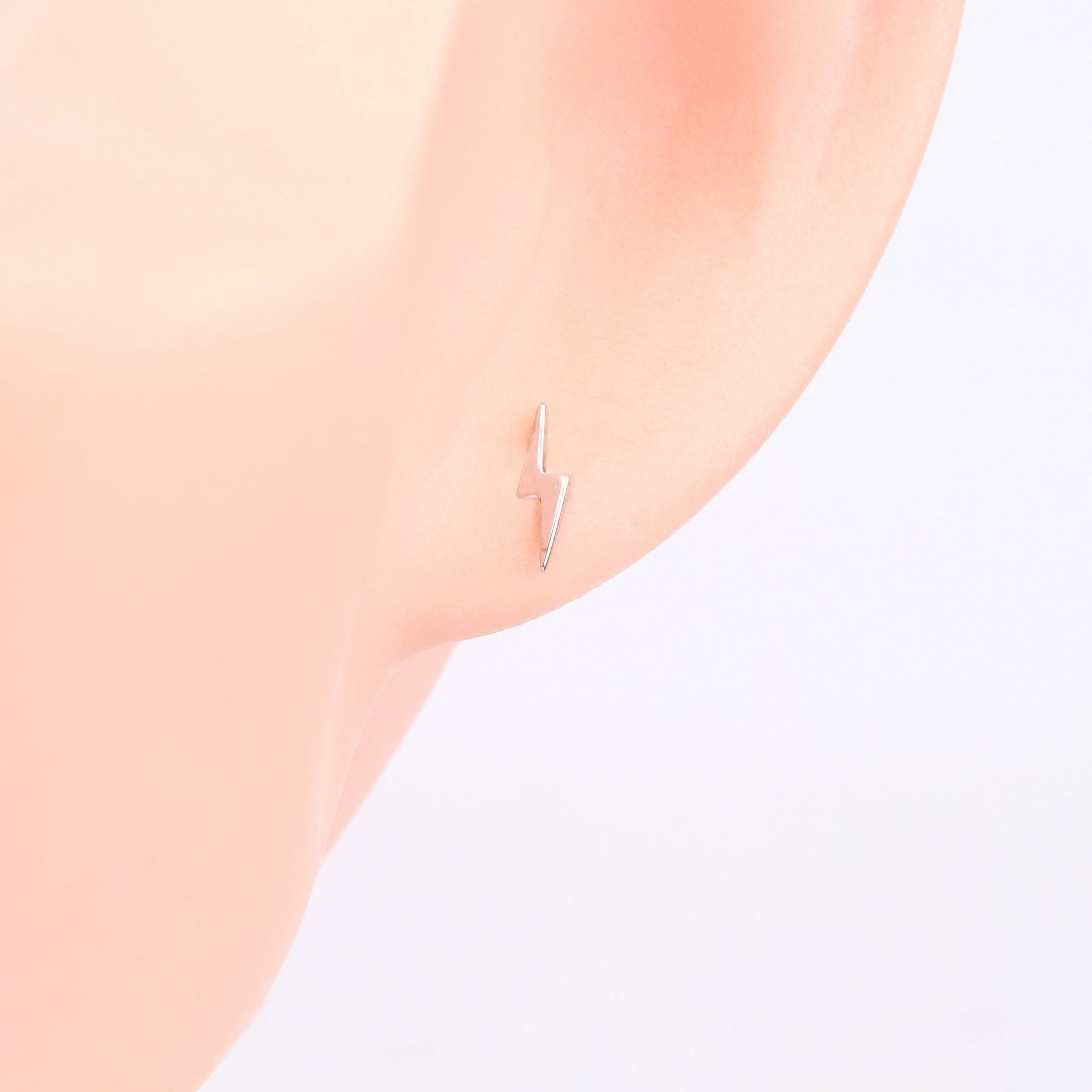 1 Pair Simple Style Lightning Irregular Plating Sterling Silver Ear Studs display picture 8