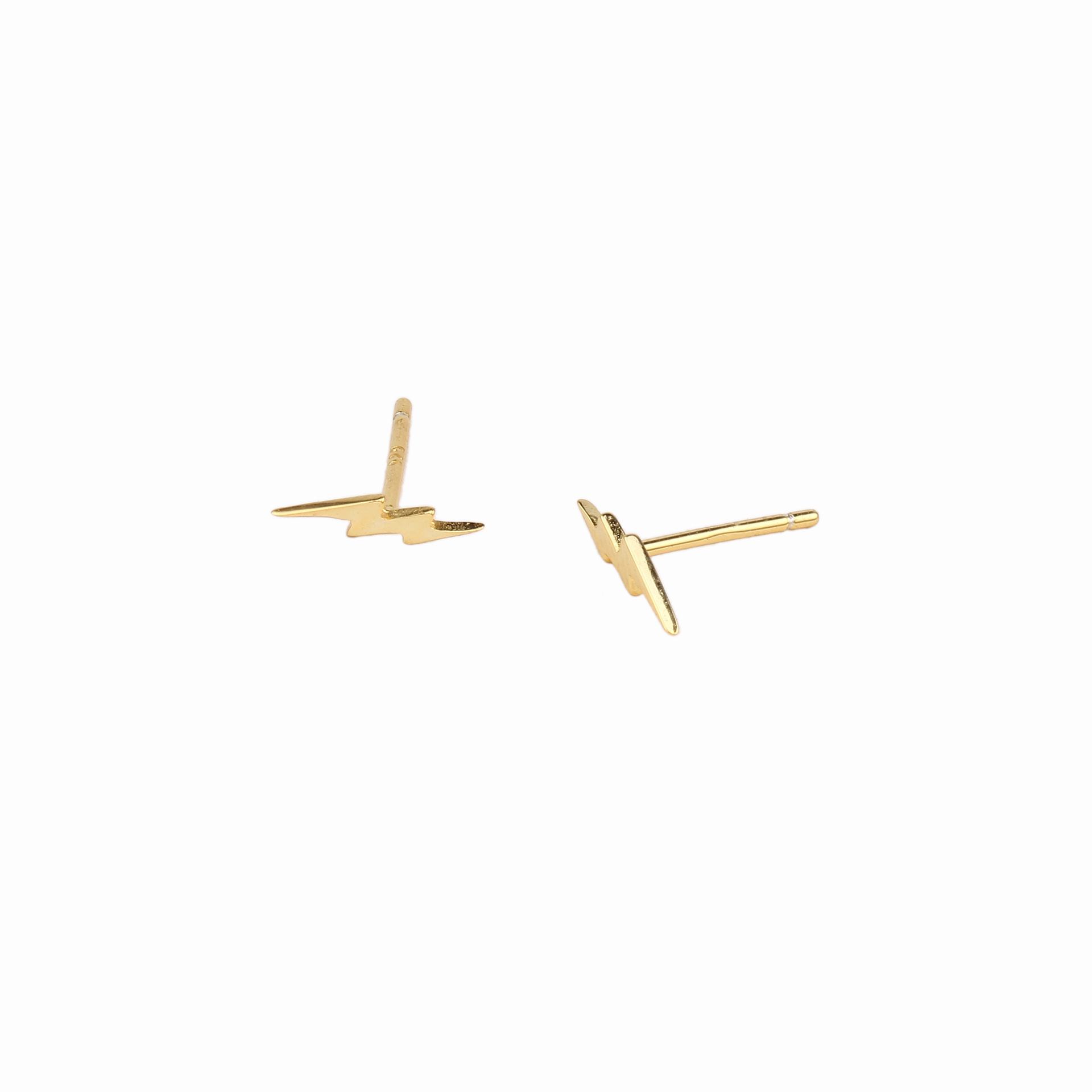 1 Piece Simple Style Lightning Plating Sterling Silver Ear Studs display picture 3