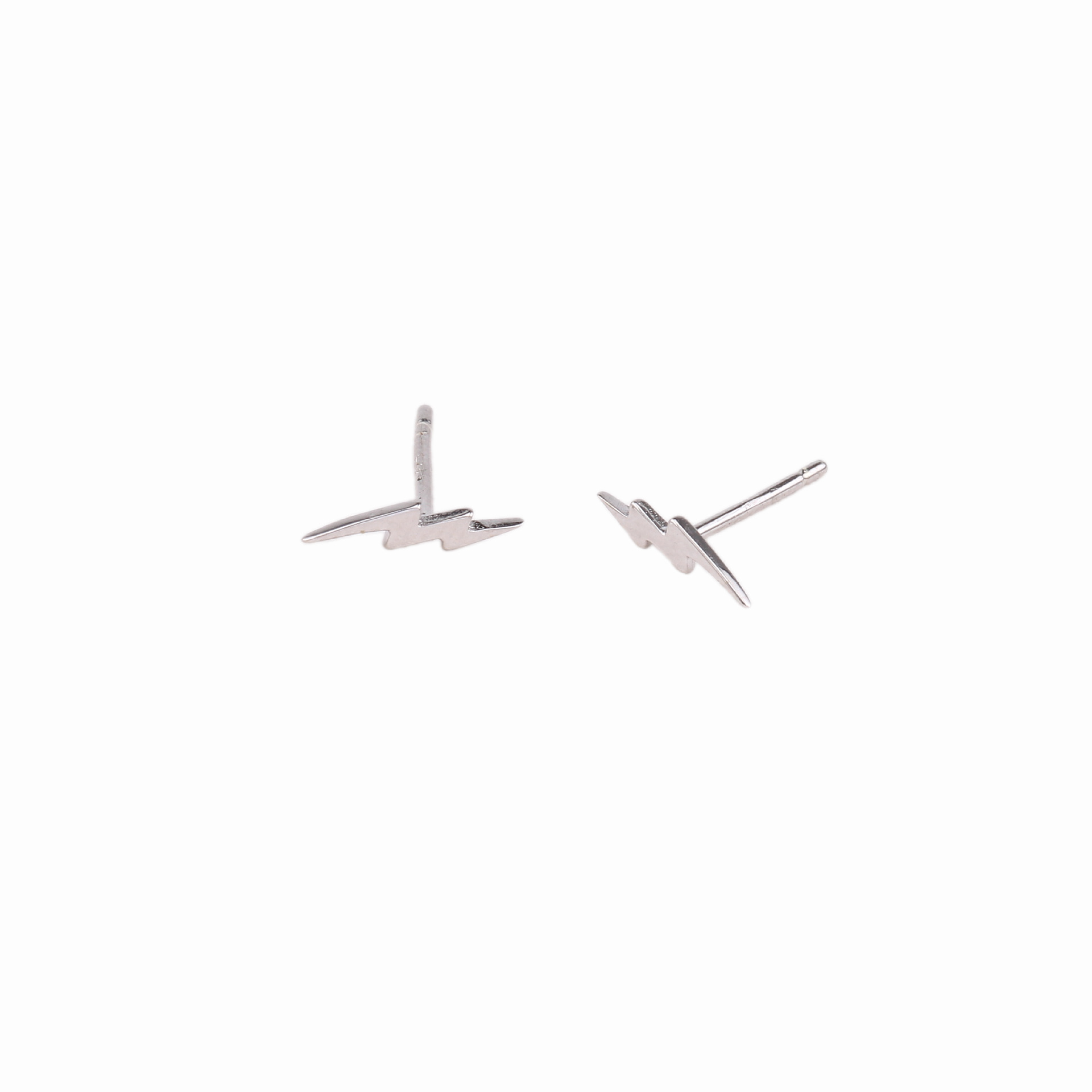 1 Piece Simple Style Lightning Plating Sterling Silver Ear Studs display picture 5
