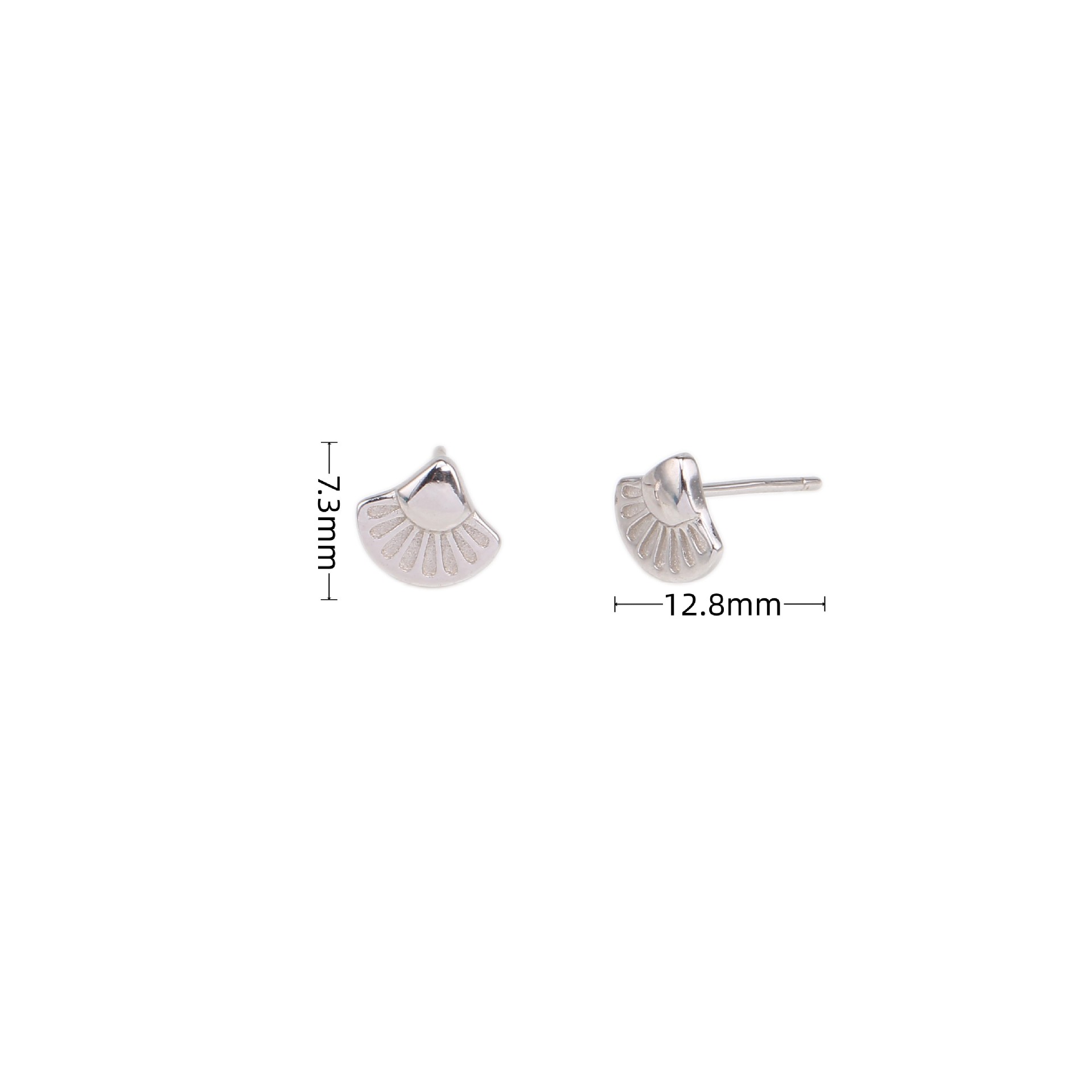 1 Pair Sweet Sector Plating Sterling Silver Ear Studs display picture 6