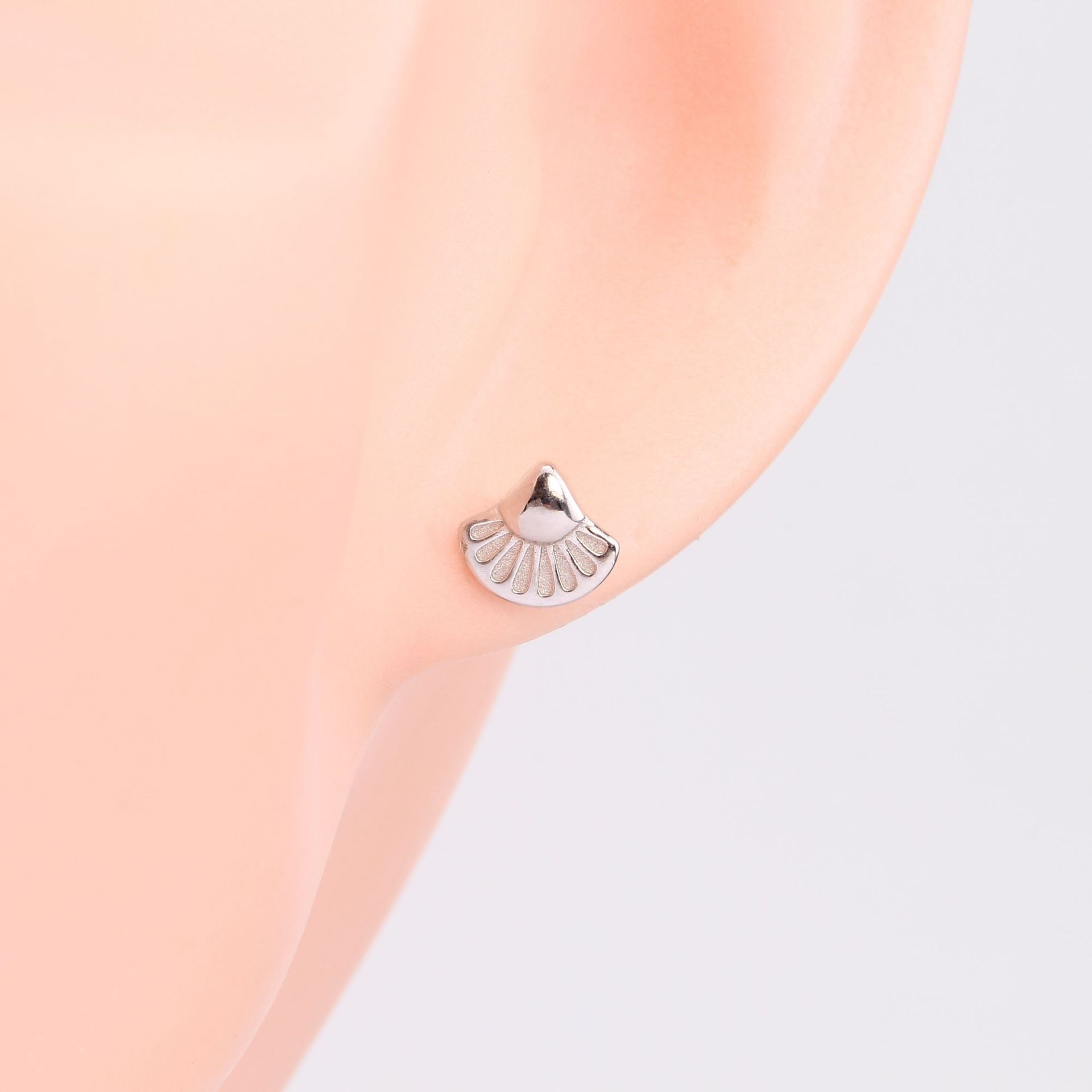 1 Pair Sweet Sector Plating Sterling Silver Ear Studs display picture 8