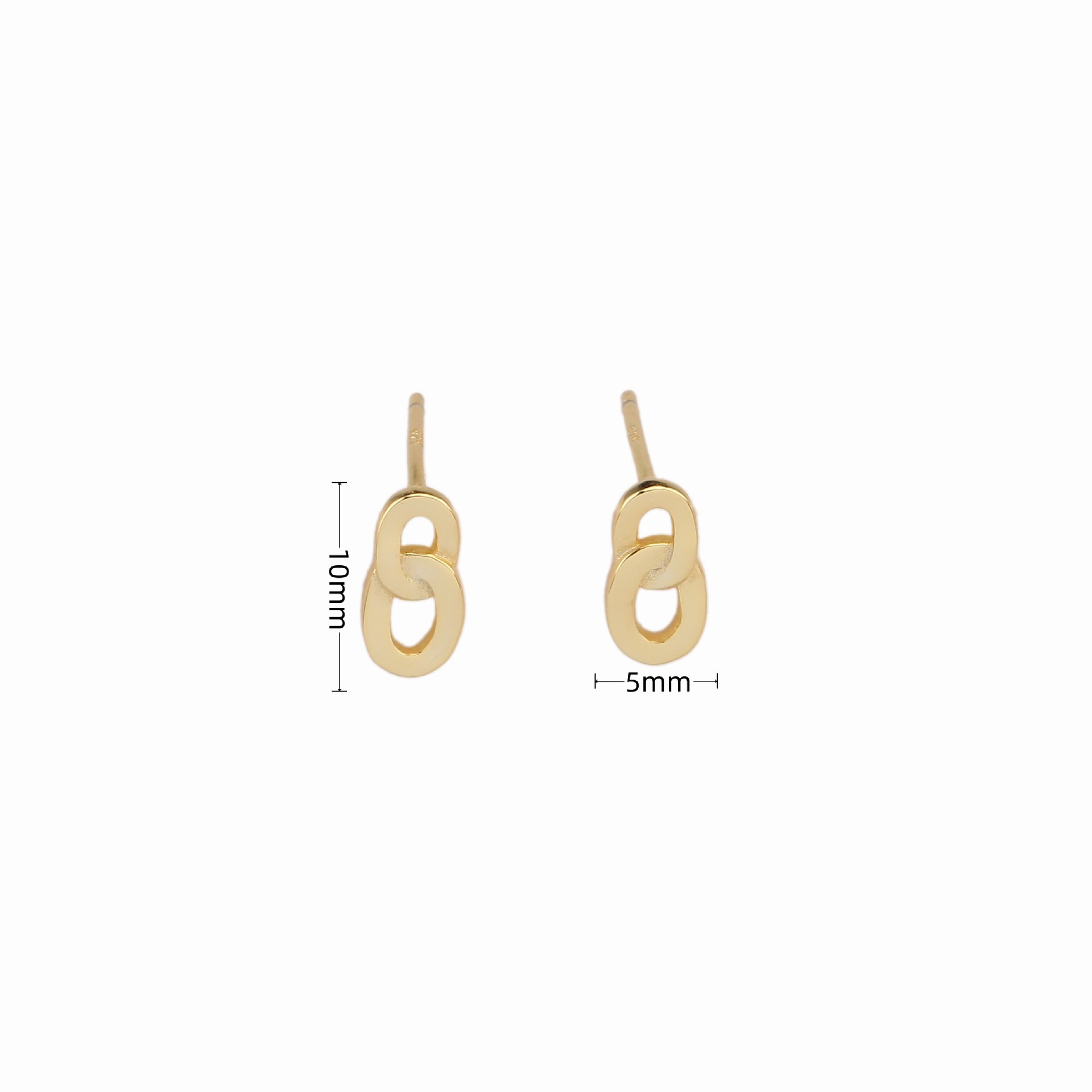 1 Pair Simple Style Double Ring Plating Sterling Silver Drop Earrings display picture 4