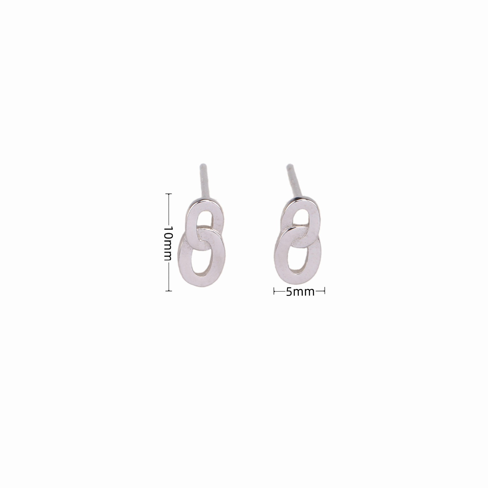 1 Pair Simple Style Double Ring Plating Sterling Silver Drop Earrings display picture 6