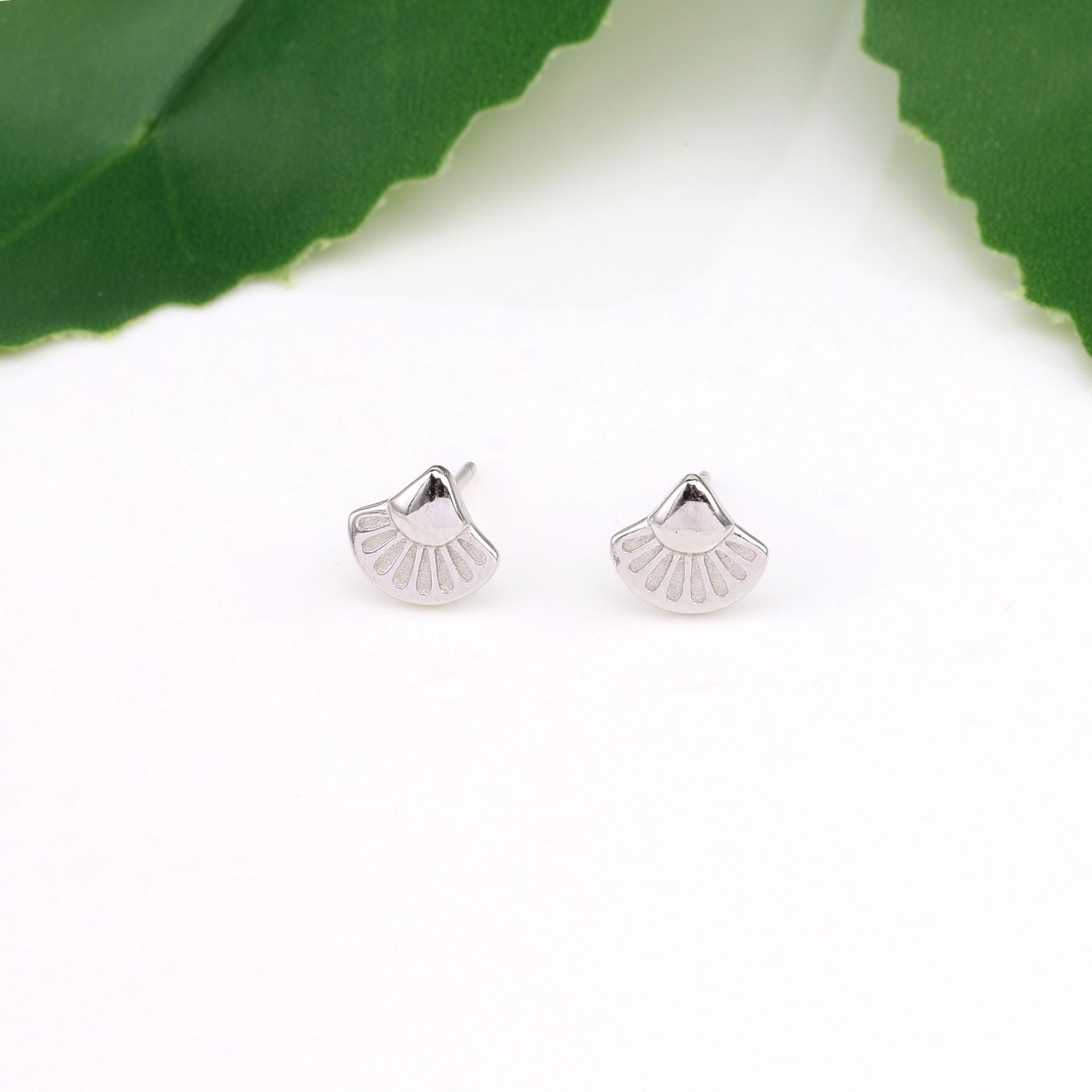 1 Pair Sweet Sector Plating Sterling Silver Ear Studs display picture 12