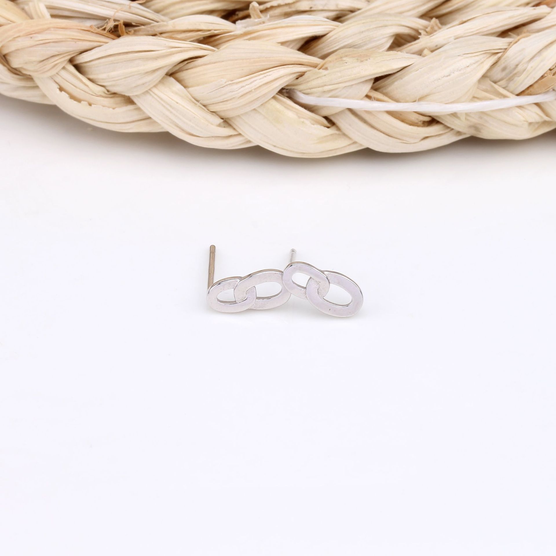 1 Pair Simple Style Double Ring Plating Sterling Silver Drop Earrings display picture 10