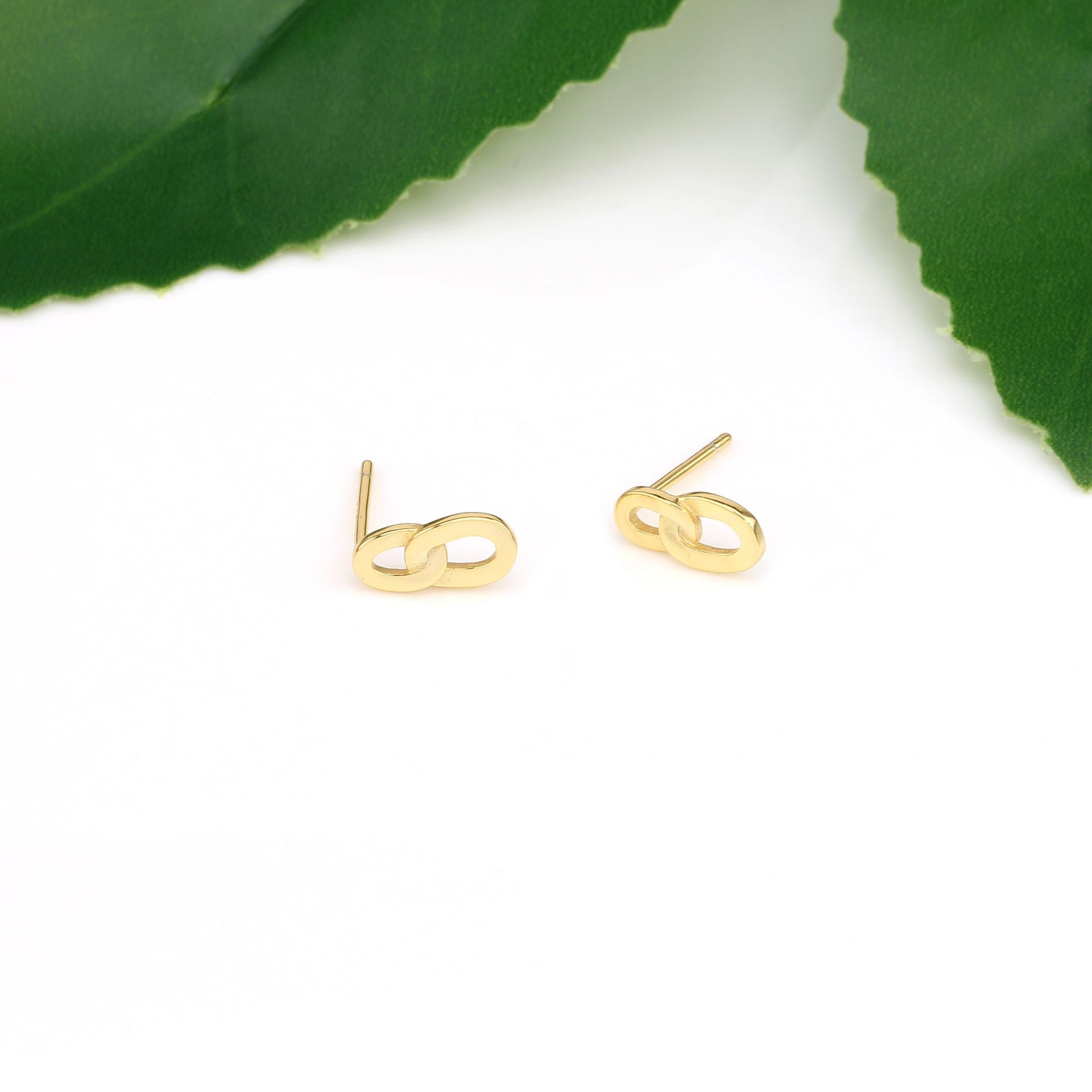 1 Pair Simple Style Double Ring Plating Sterling Silver Drop Earrings display picture 11