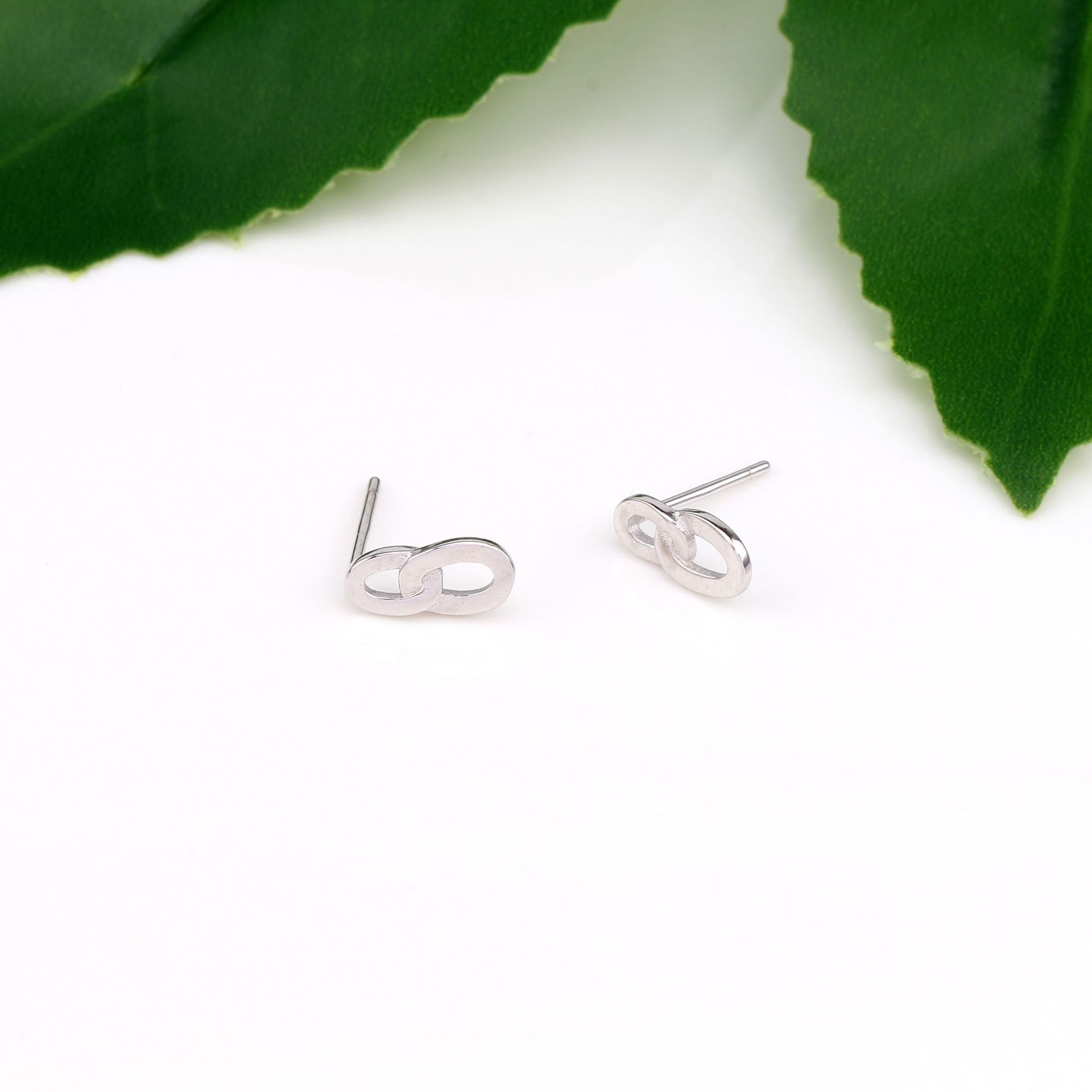 1 Pair Simple Style Double Ring Plating Sterling Silver Drop Earrings display picture 12