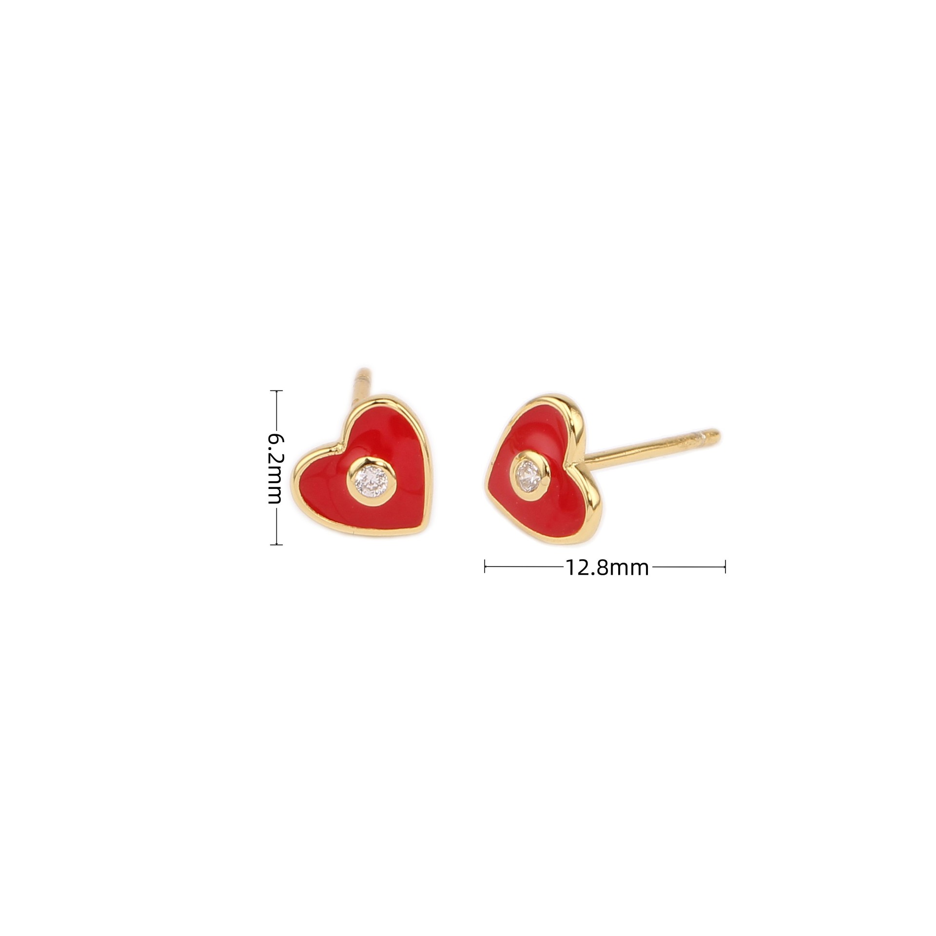 1 Pair Sweet Heart Shape Plating Inlay Sterling Silver Zircon Ear Studs display picture 4