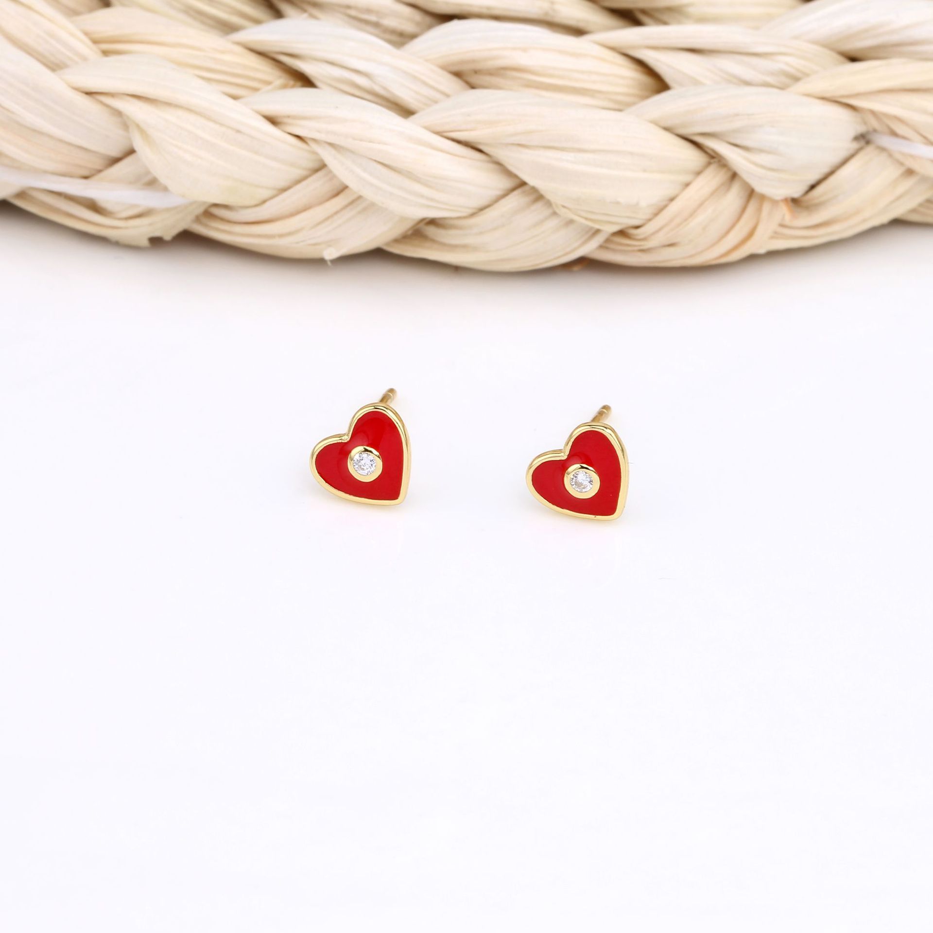 1 Pair Sweet Heart Shape Plating Inlay Sterling Silver Zircon Ear Studs display picture 9