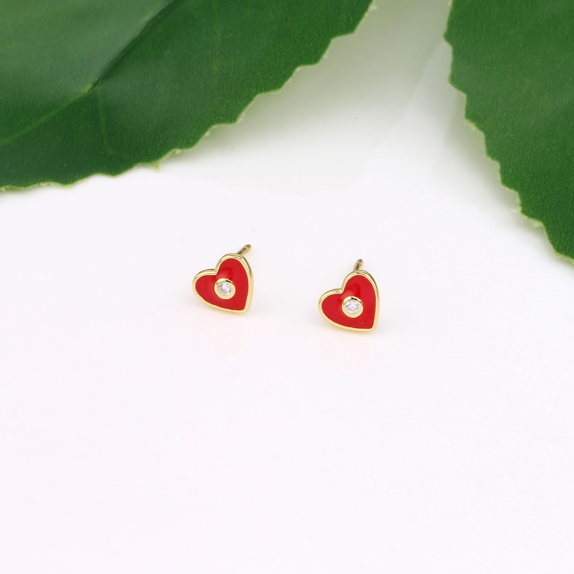 1 Pair Sweet Heart Shape Plating Inlay Sterling Silver Zircon Ear Studs display picture 11
