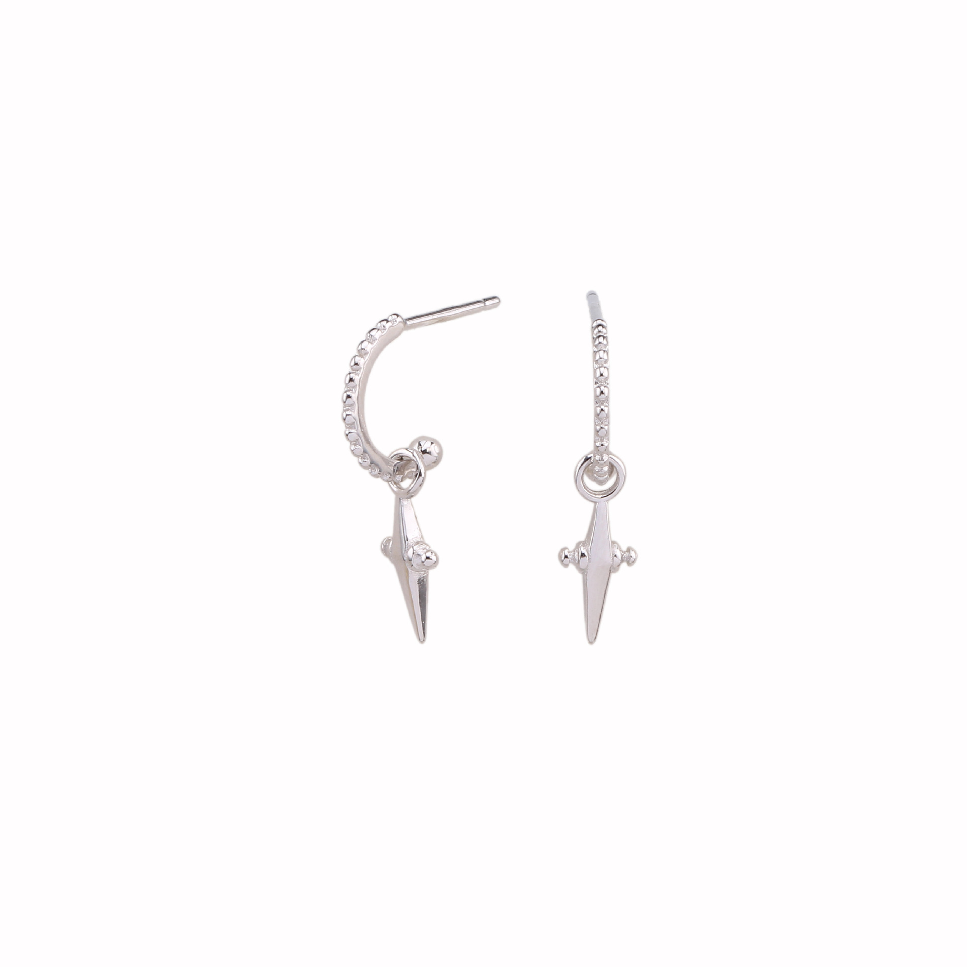 1 Pair Korean Style Cross Plating Sterling Silver Drop Earrings display picture 3