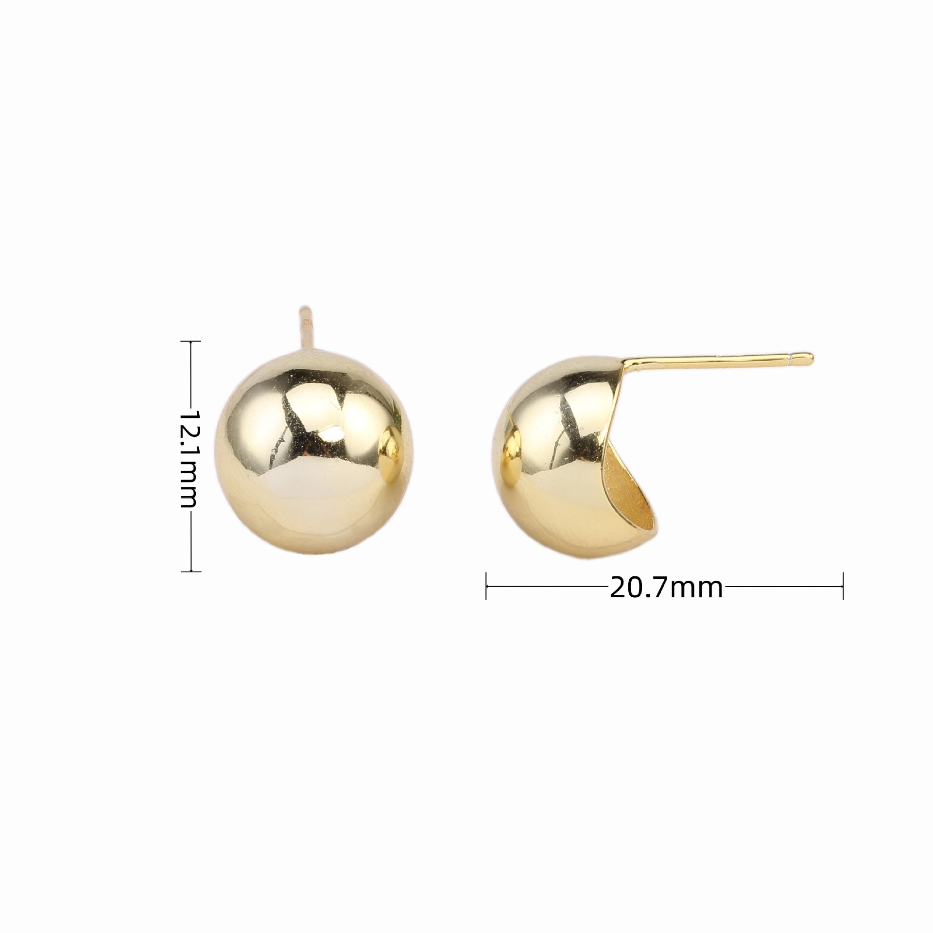 1 Pair Basic Modern Style Semicircle Plating Sterling Silver Ear Studs display picture 2