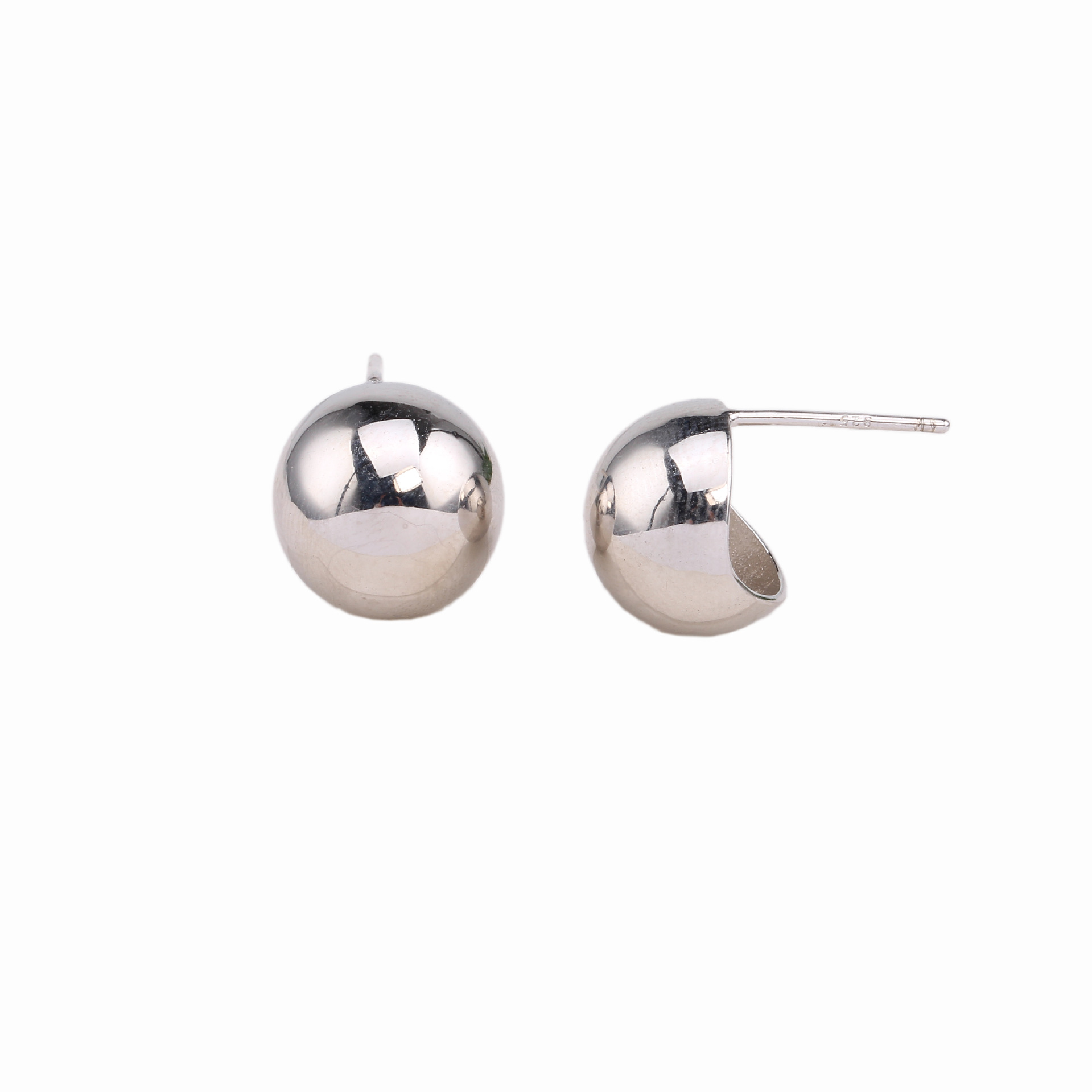 1 Pair Basic Modern Style Semicircle Plating Sterling Silver Ear Studs display picture 3